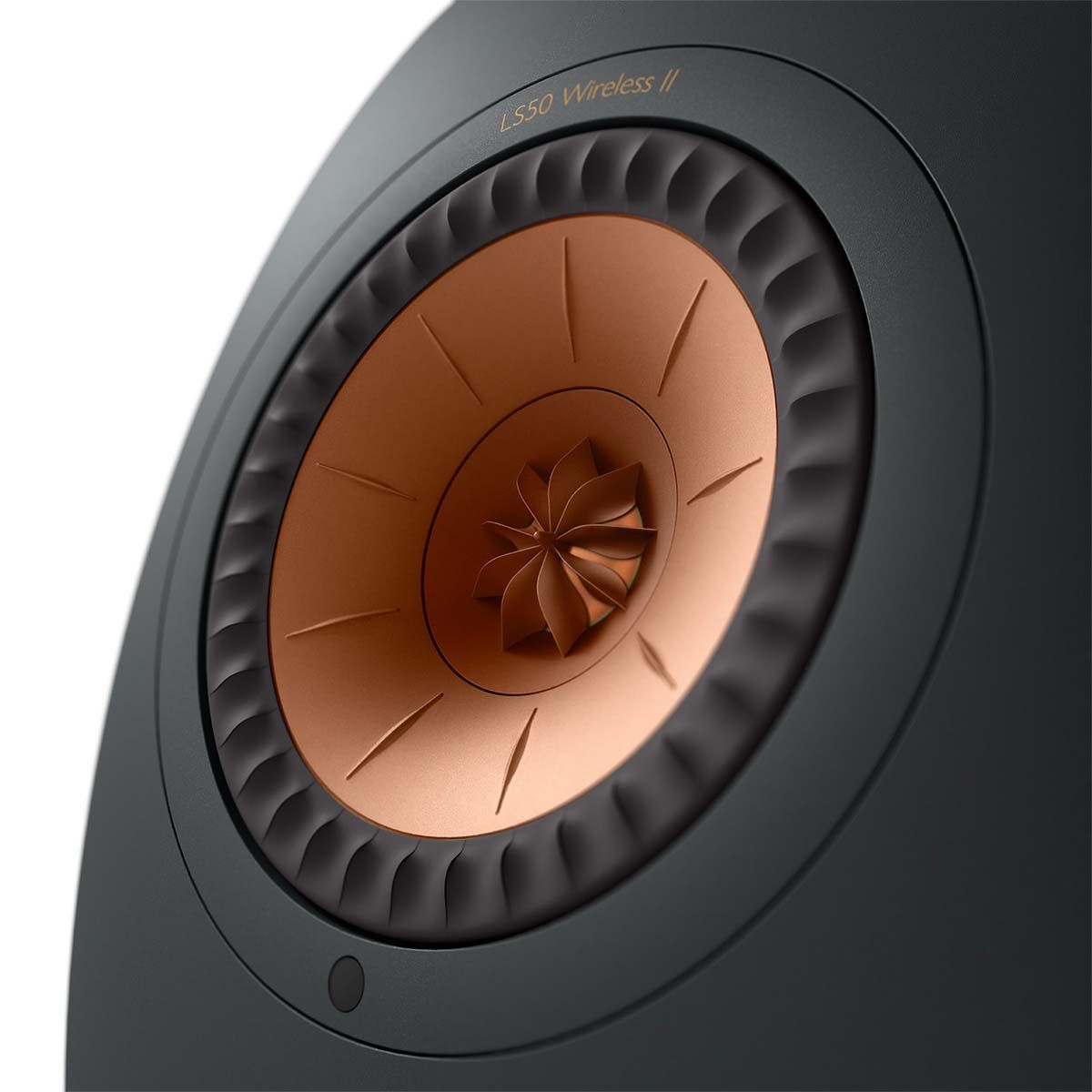 KEF LS50 Wireless II High Resolution Music System - Carbon Black - Pair - close-up of drivers
