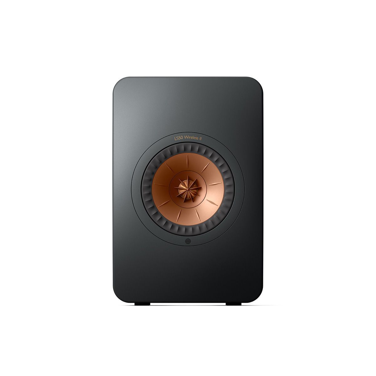 KEF LS50 Wireless II High Resolution Music System - Carbon Black - Pair - front view of single without grille