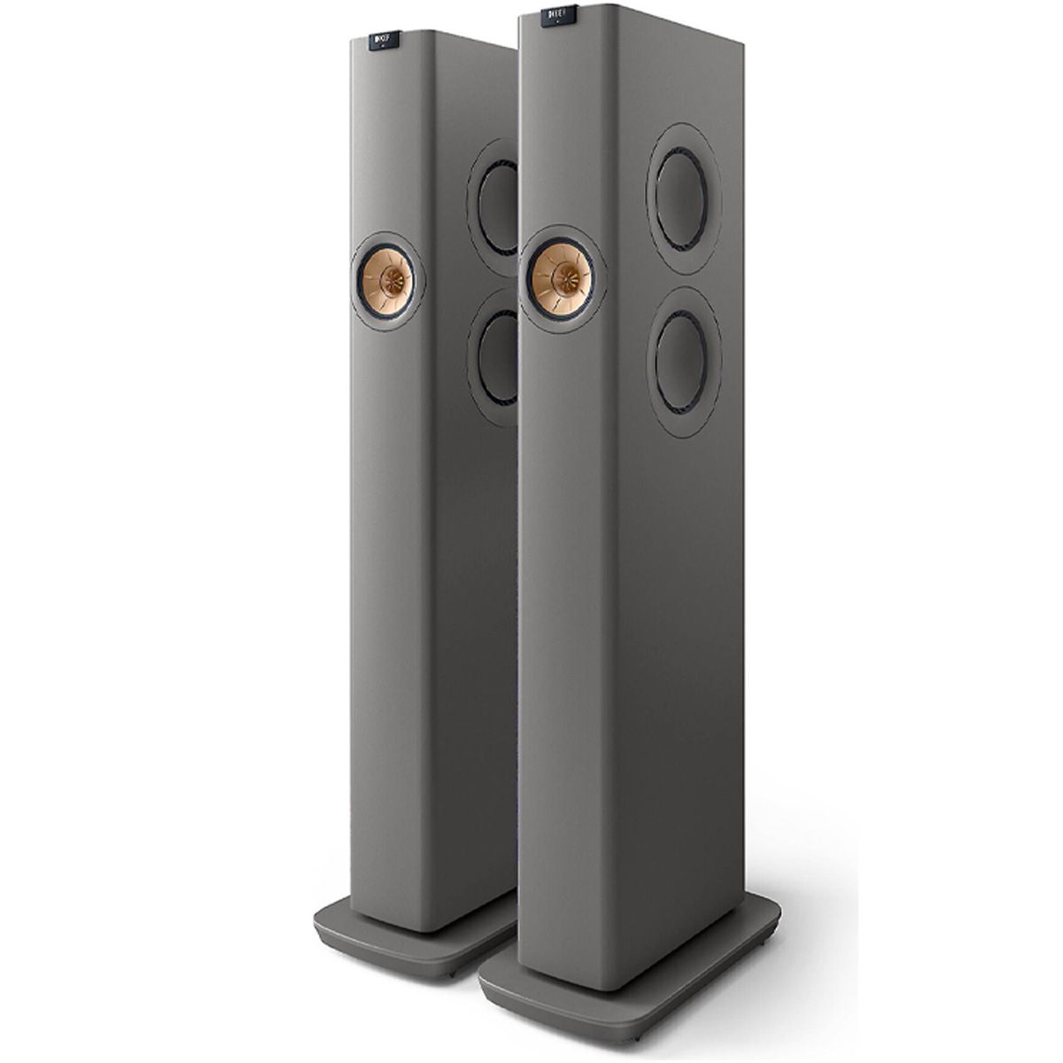 KEF LS60 Wireless Music System - Titanium Gray - Pair - front view