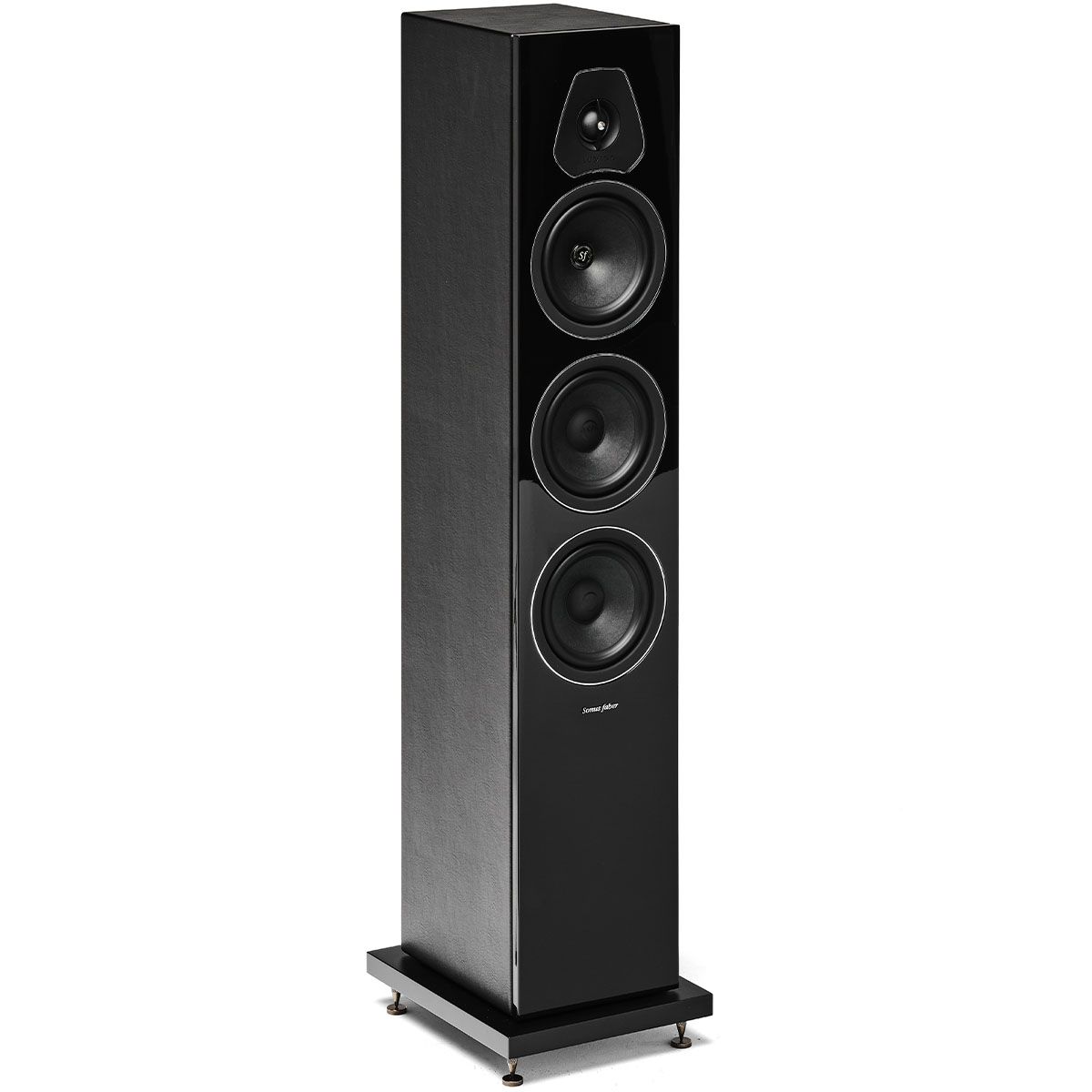 Sonus Faber Lumina III Floorstanding Speaker - Black - Each - angled front view without grille
