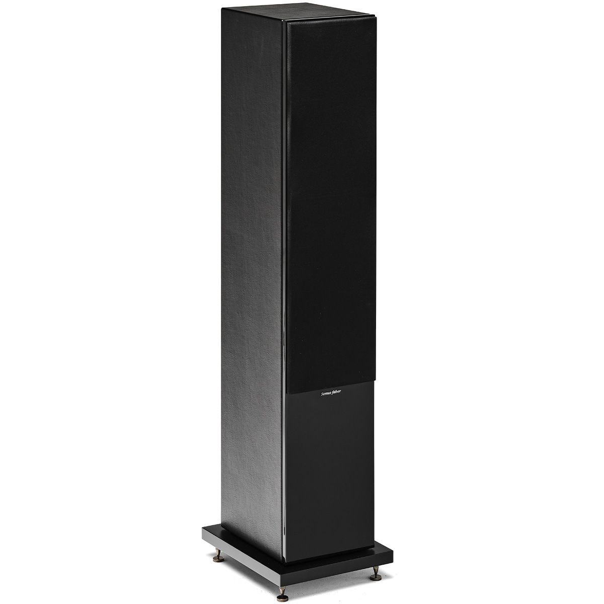 Sonus Faber Lumina III Floorstanding Speaker - Black - Each - angled front view with grille