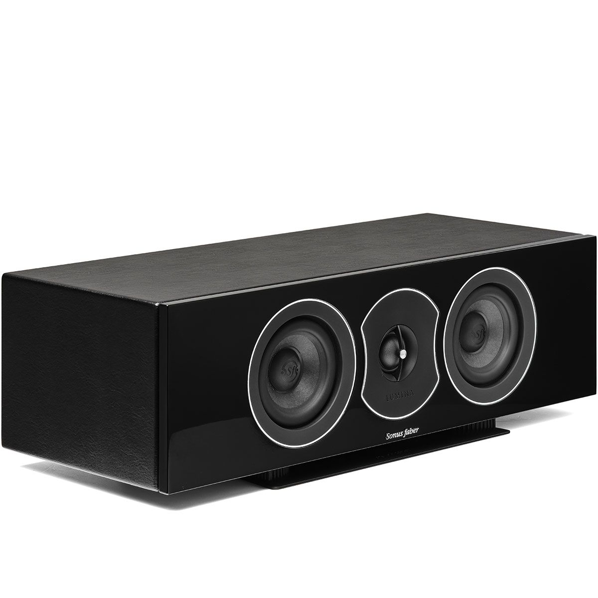 Sonus Faber Lumina Center Channel Speaker - Black - angled front view without grille