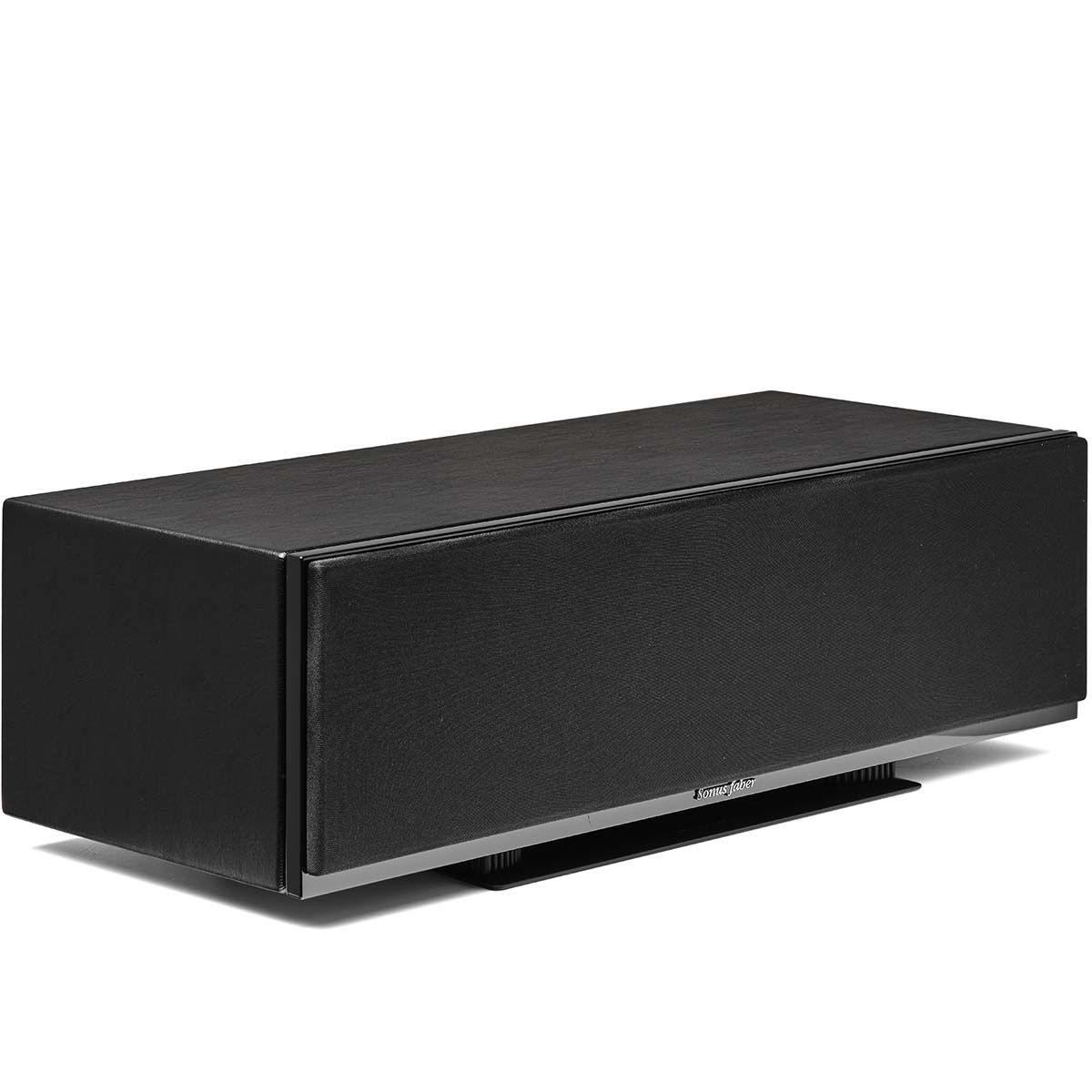 Sonus Faber Lumina Center Channel Speaker - Black - angled front view with grille