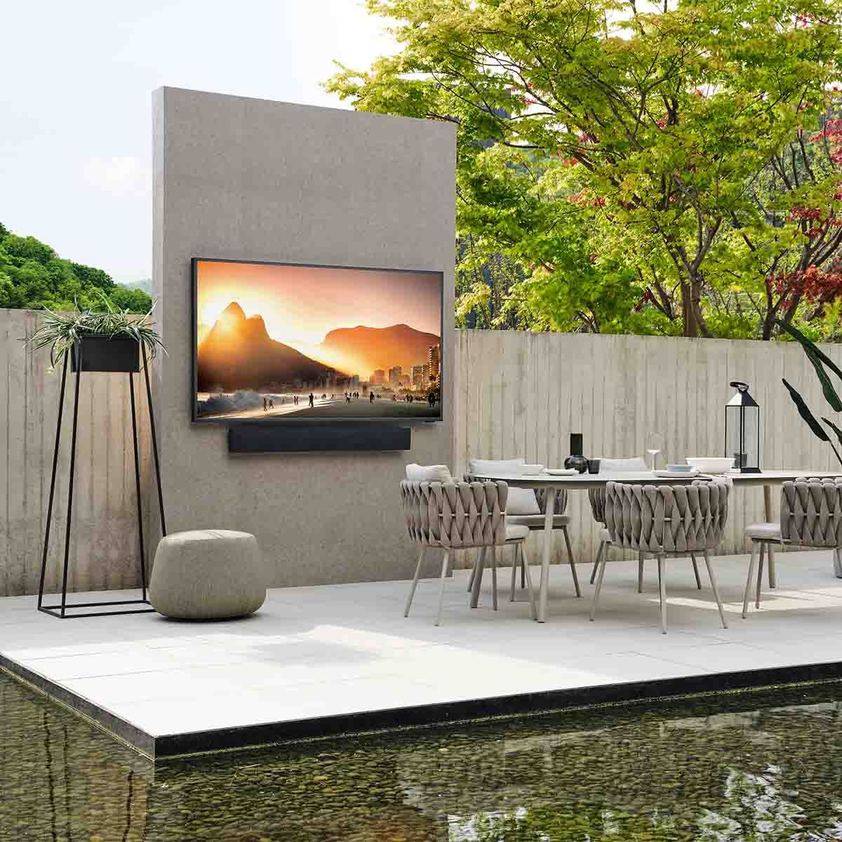 Samsung The Terrace Outdoor QLED 4K HDR Smart TV - Full Sun LST9T - lifestyle image