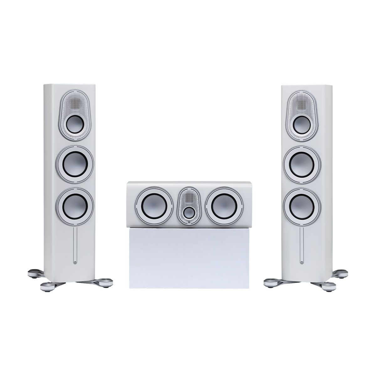 Monitor Audio Platinum 200 3G Floorstanding Loudspeaker - satin white pair with matching center channel