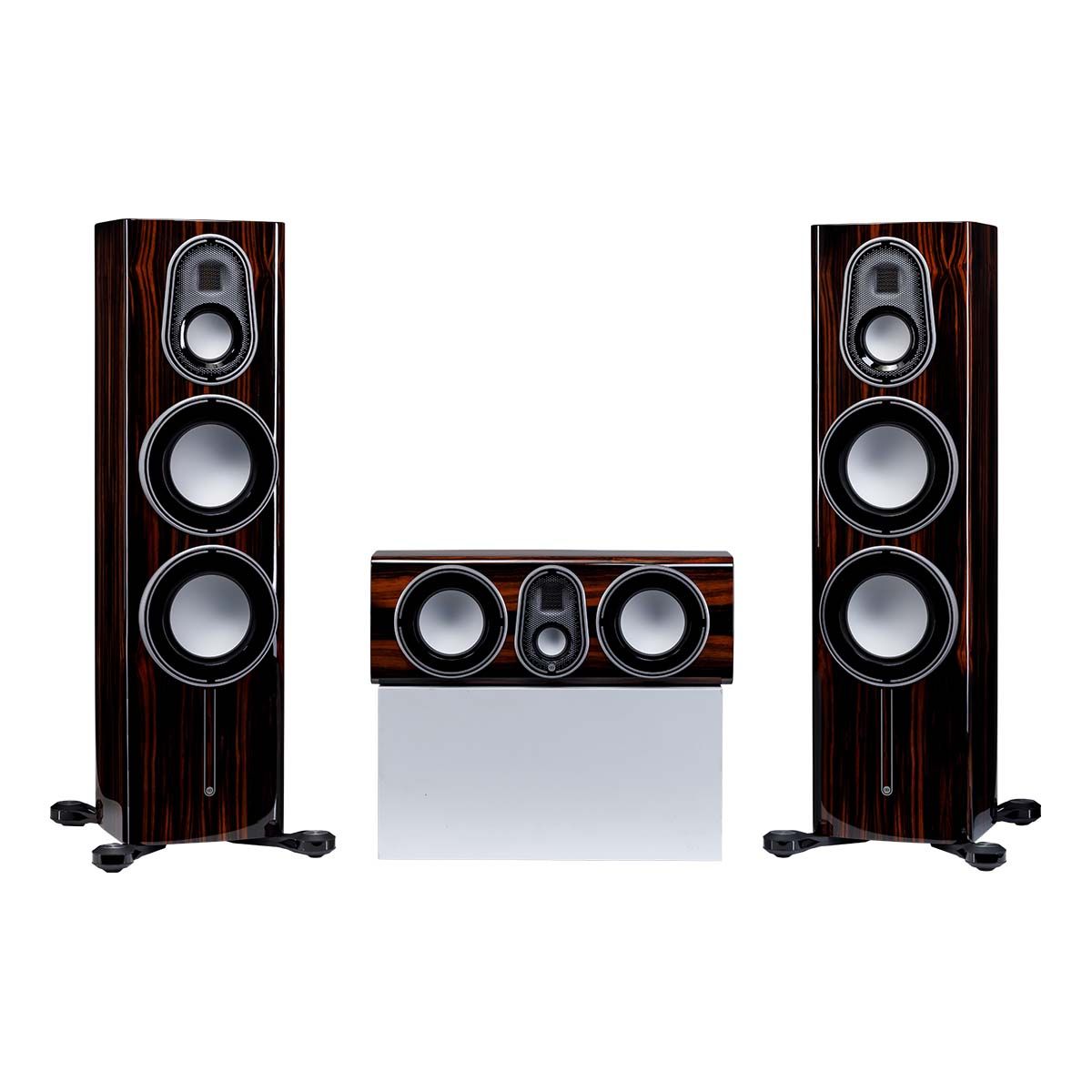 Monitor Audio Platinum 300 3G Floorstanding Loudspeaker - gloss ebony pair with matching center channel