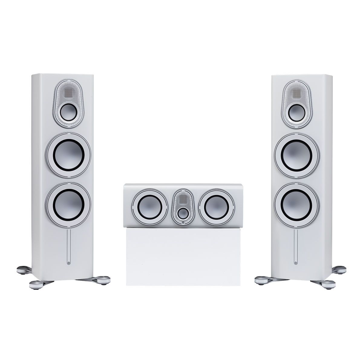 Monitor Audio Platinum 000 3G Floorstanding Loudspeaker - satin white pair with matching center channel