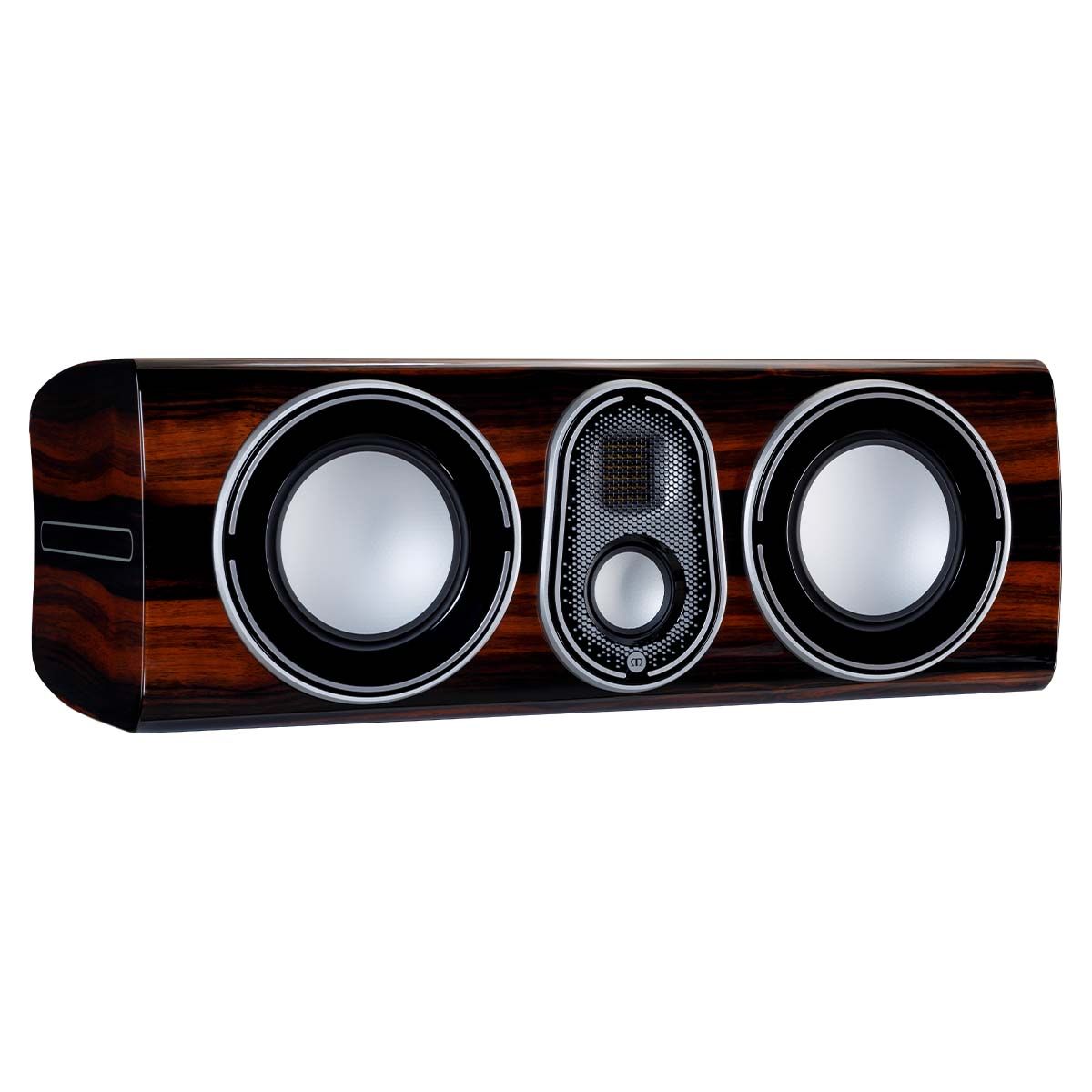 Monitor Audio Platinum C250 3G Center Channel Speaker - angled front view of piano ebony