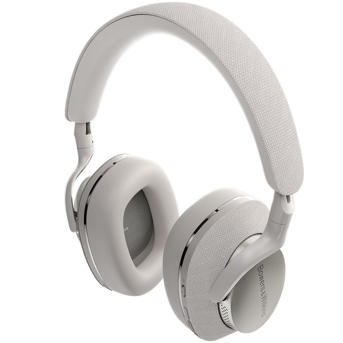 Close-up angle of the Px7 S2 Premium Wireless Over-Ear Headphones in Light Gray.