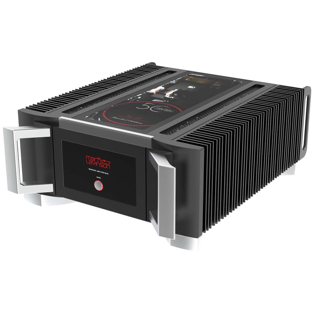 Mark Levinson ML-50 50th Anniversary Limited Edition Monaural Amplifier - Pair - right angled front view of single