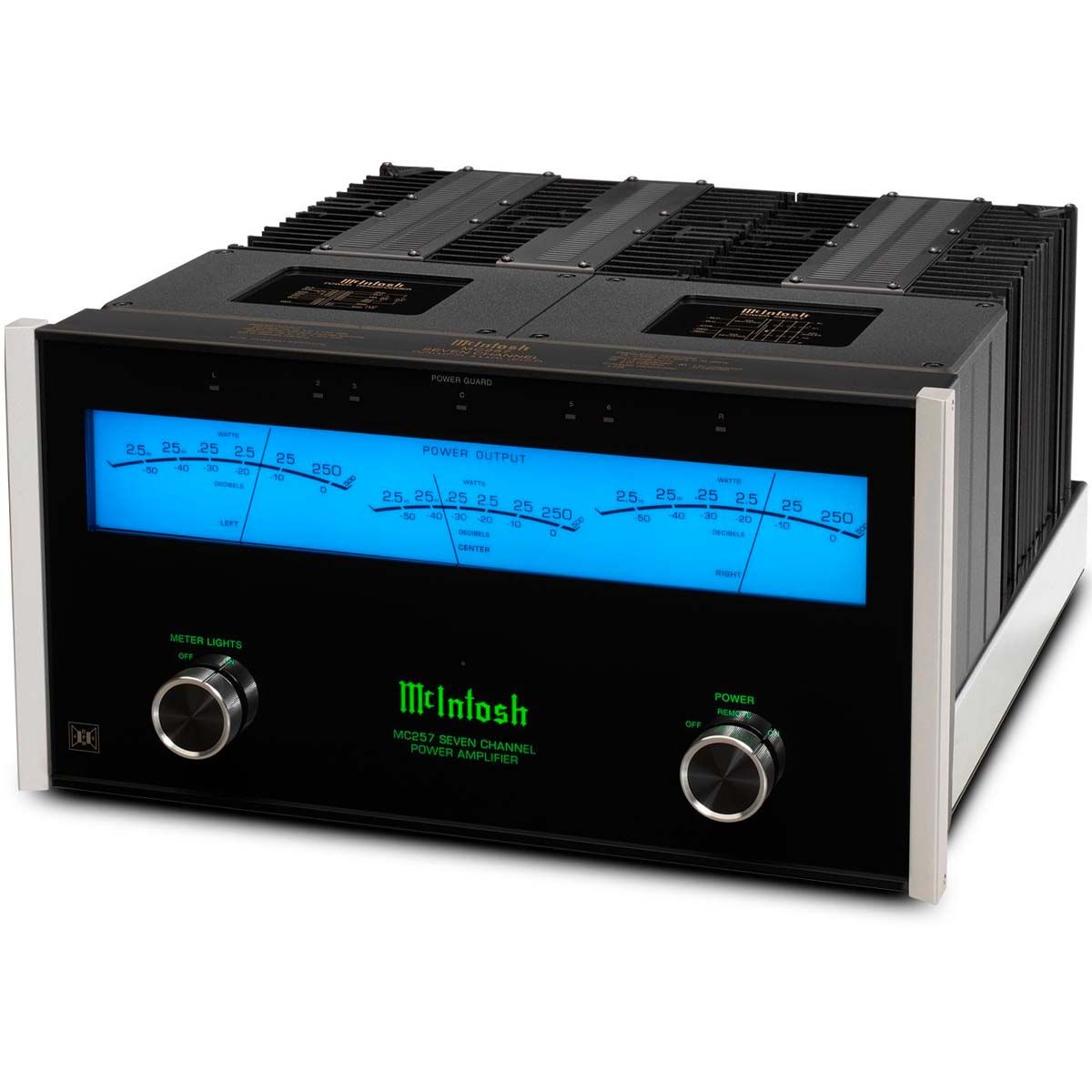 McIntosh MC257 7-channel Solid State Amplifier - angled front view