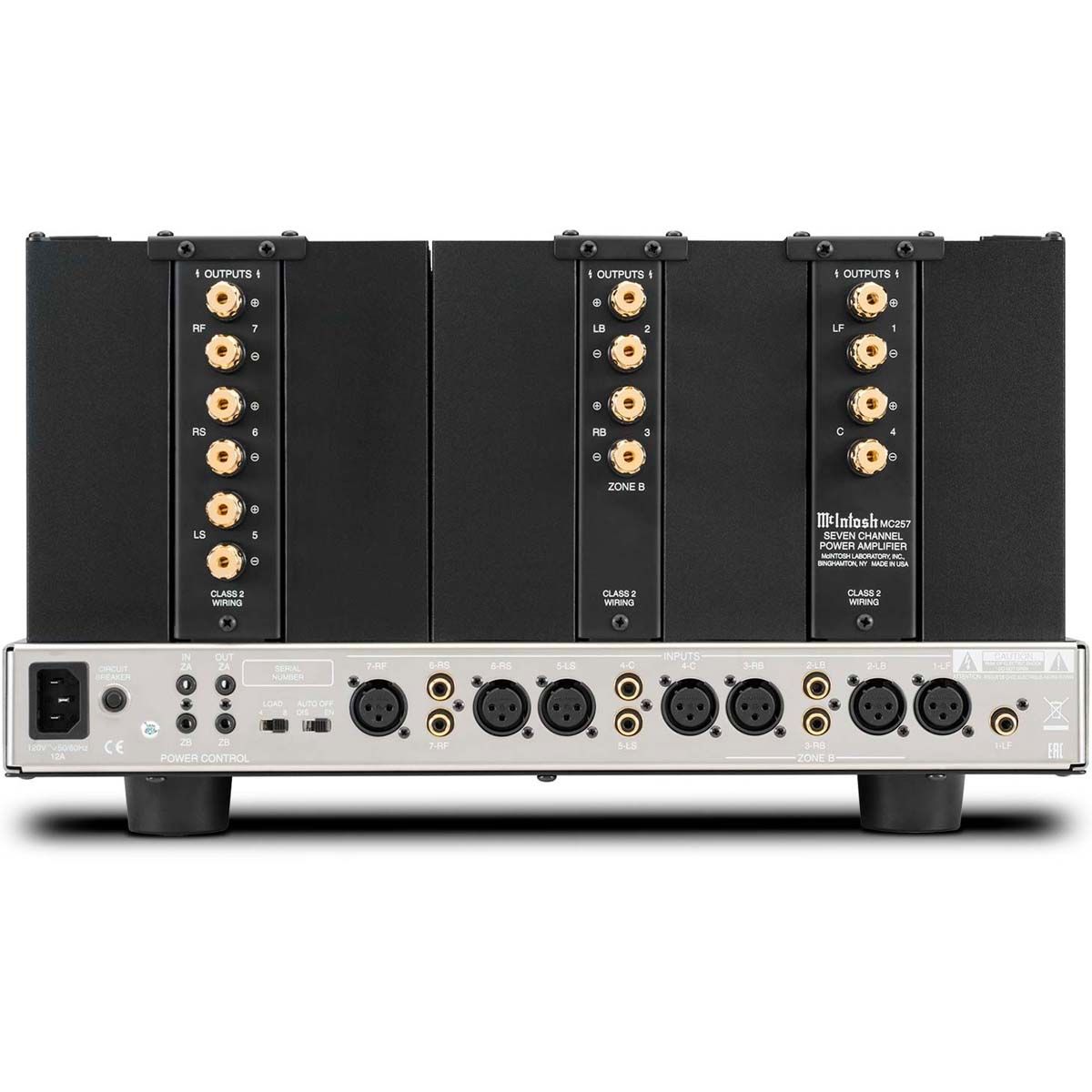 McIntosh MC257 7-channel Solid State Amplifier - rear view