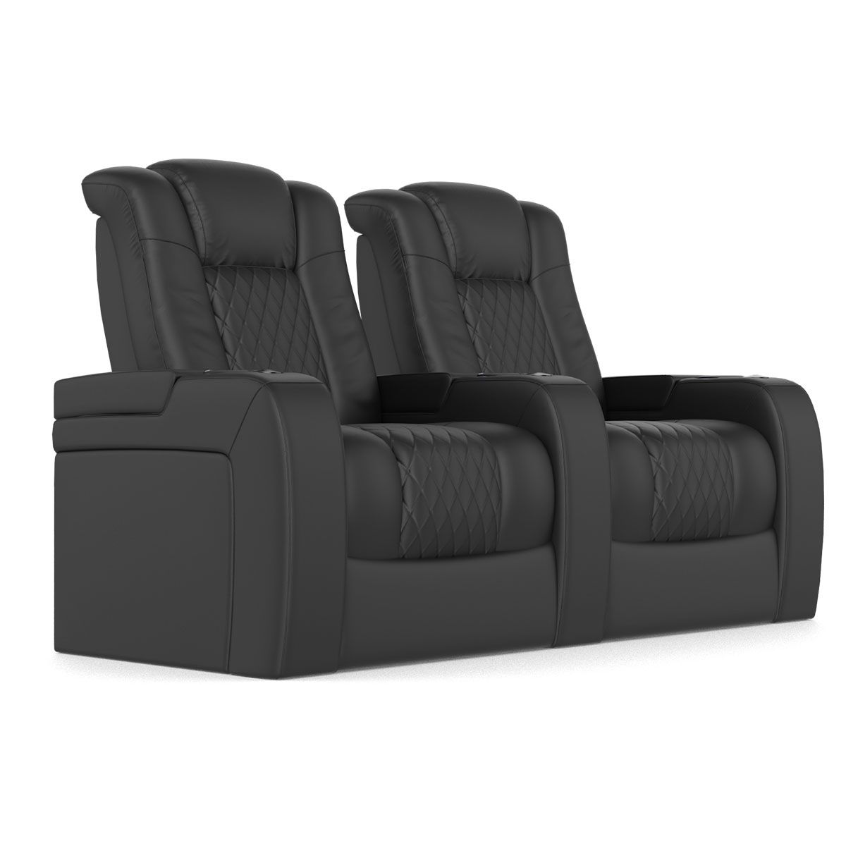 Audio Advice Revelation Home Theater Seating - angled front view of 2 chair row