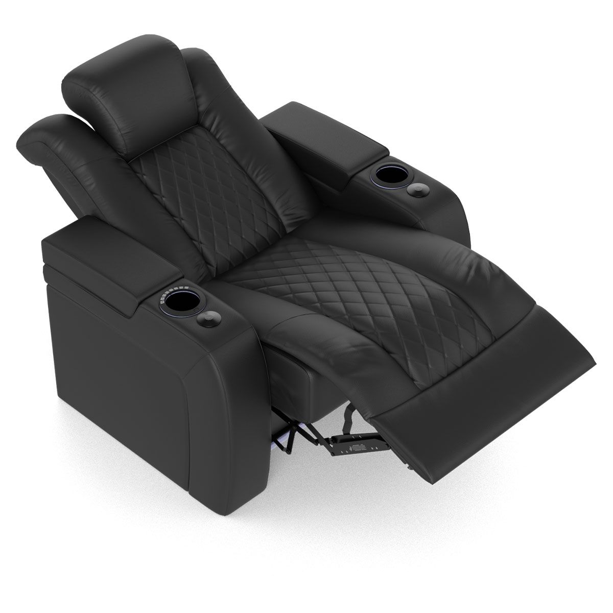 Audio Advice Revelation Home Theater Seating - angled top view of reclined 2 arm chair