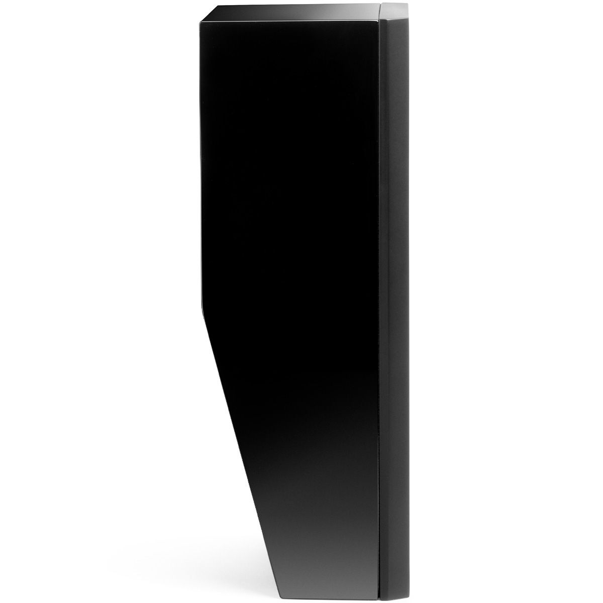 MartinLogan Motion XT MP10 on-wall Speaker in black, side view without grilles on white background