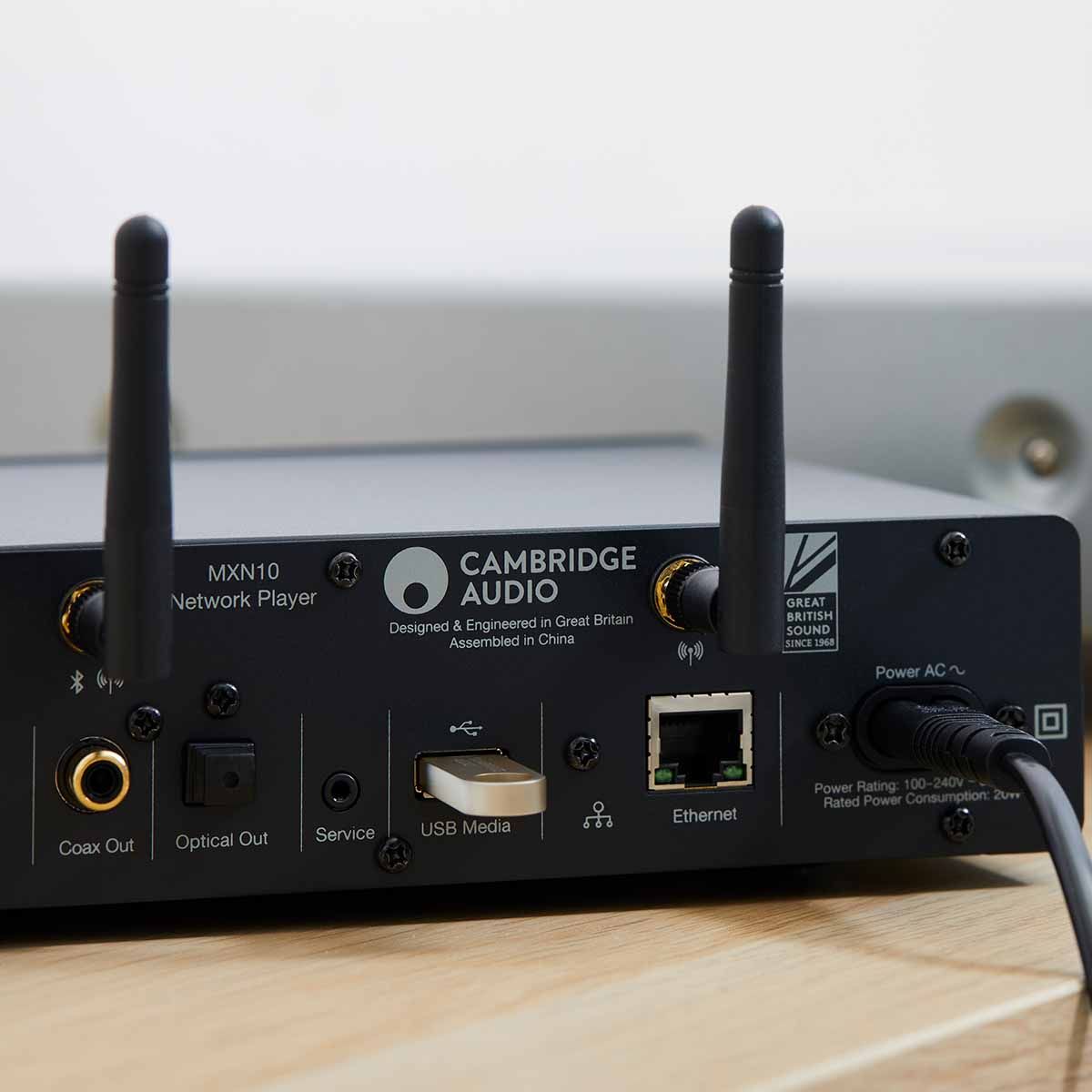 Cambridge MXN10 Network Streamer - close-up of rear panel connections