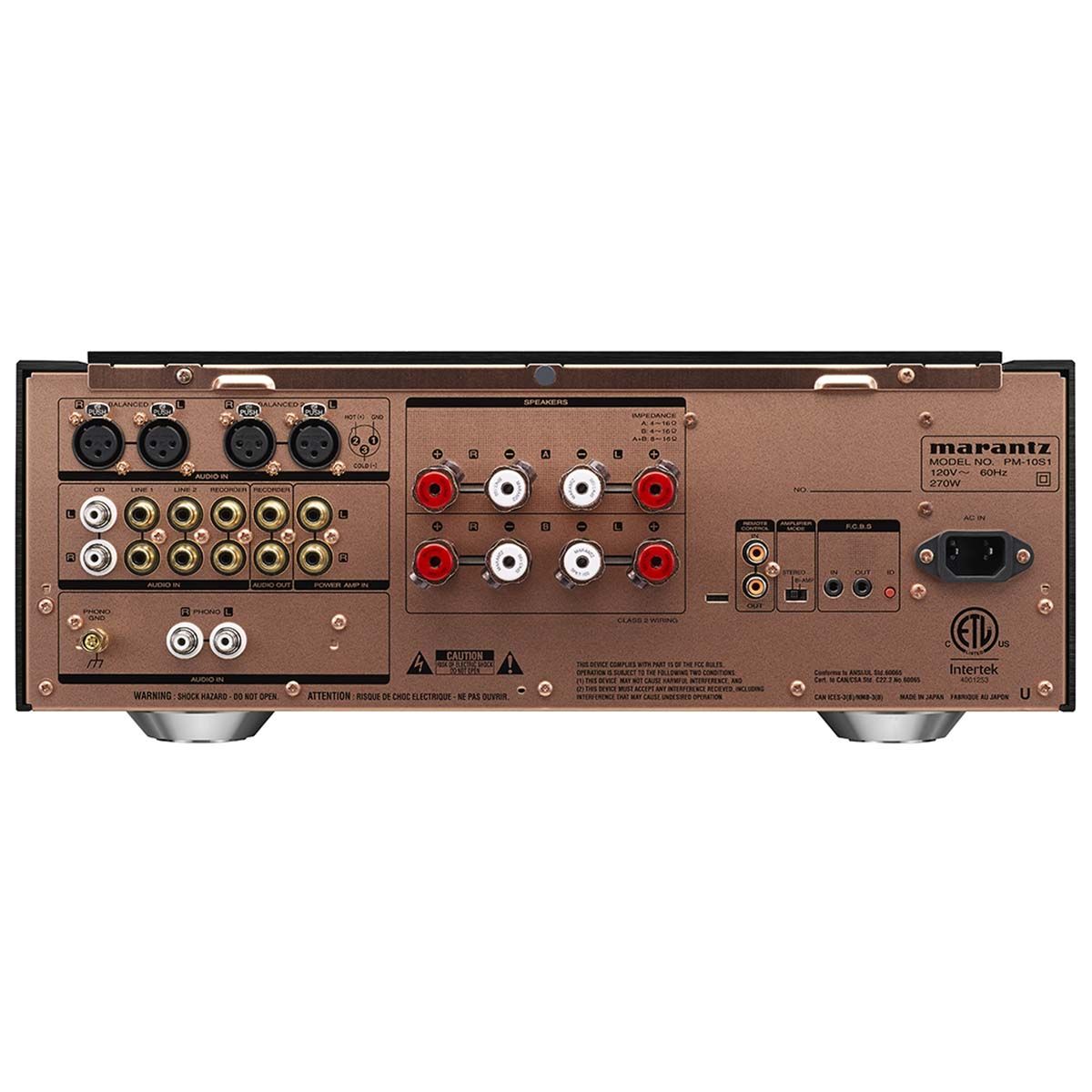 Marantz PM-10 Integrated Amplifier, rear panel view