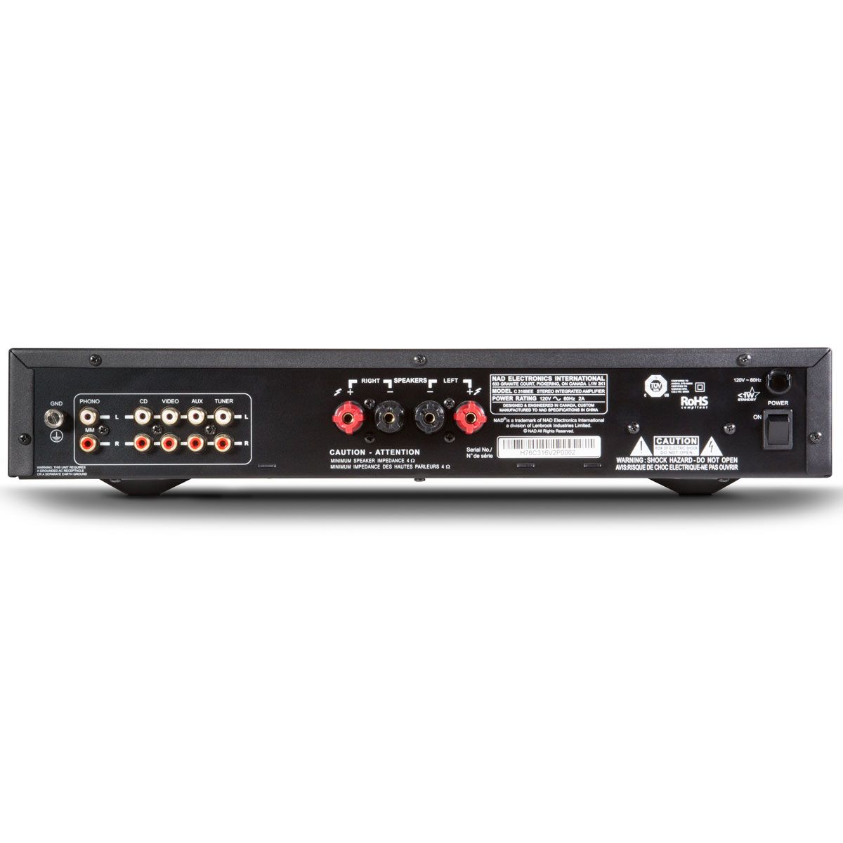 NAD C316BEEV2 Integrated Amplifier, Back