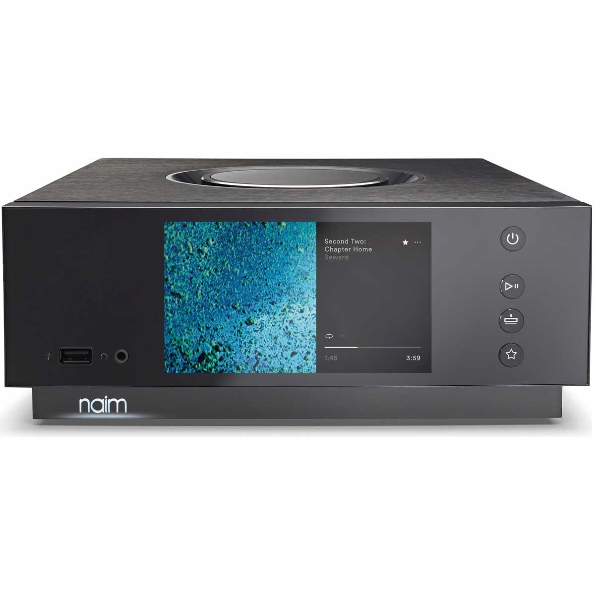 Naim Uniti Atom Integrated Amplifier w/ HDMI - front view with screen