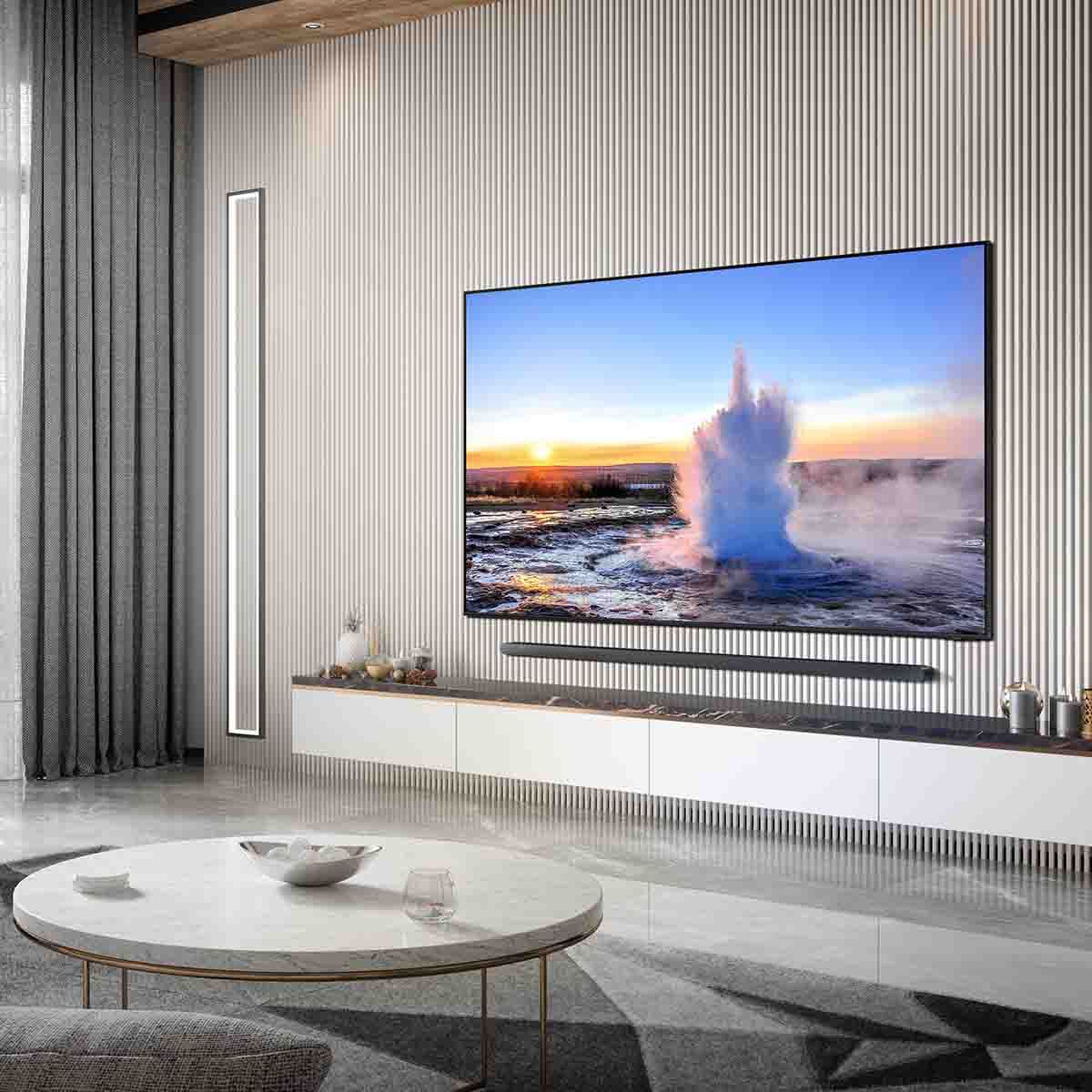 Samsung QN800C 8K Neo QLED Smart TV (2023) angled front right lifestyle image