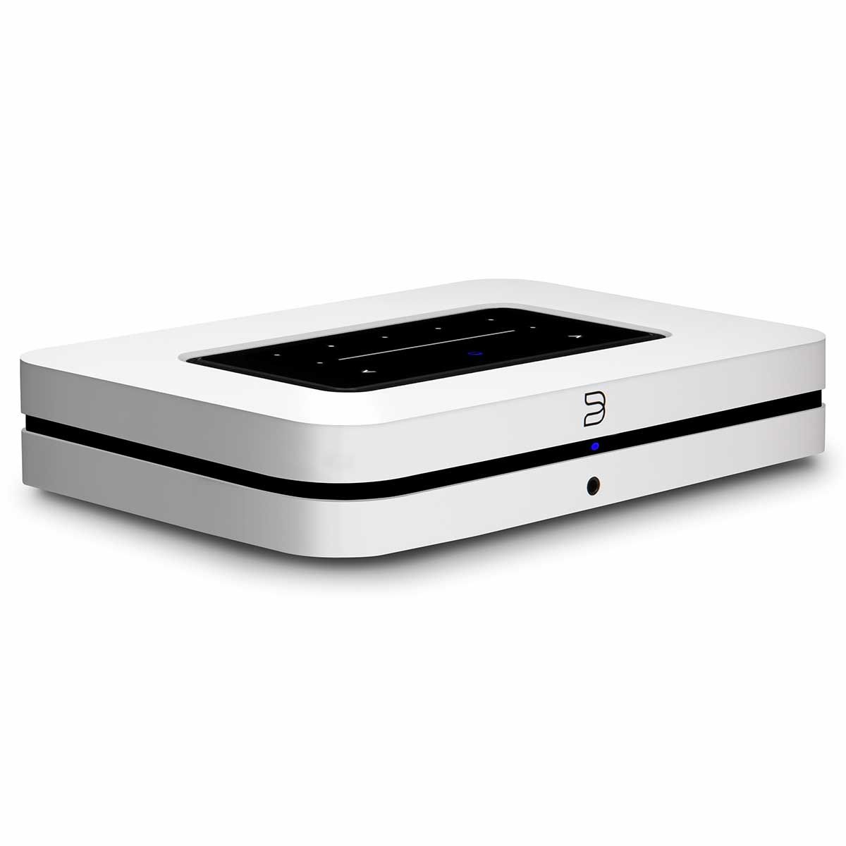 Bluesound Node Wireless Streamer, White, front top right angle