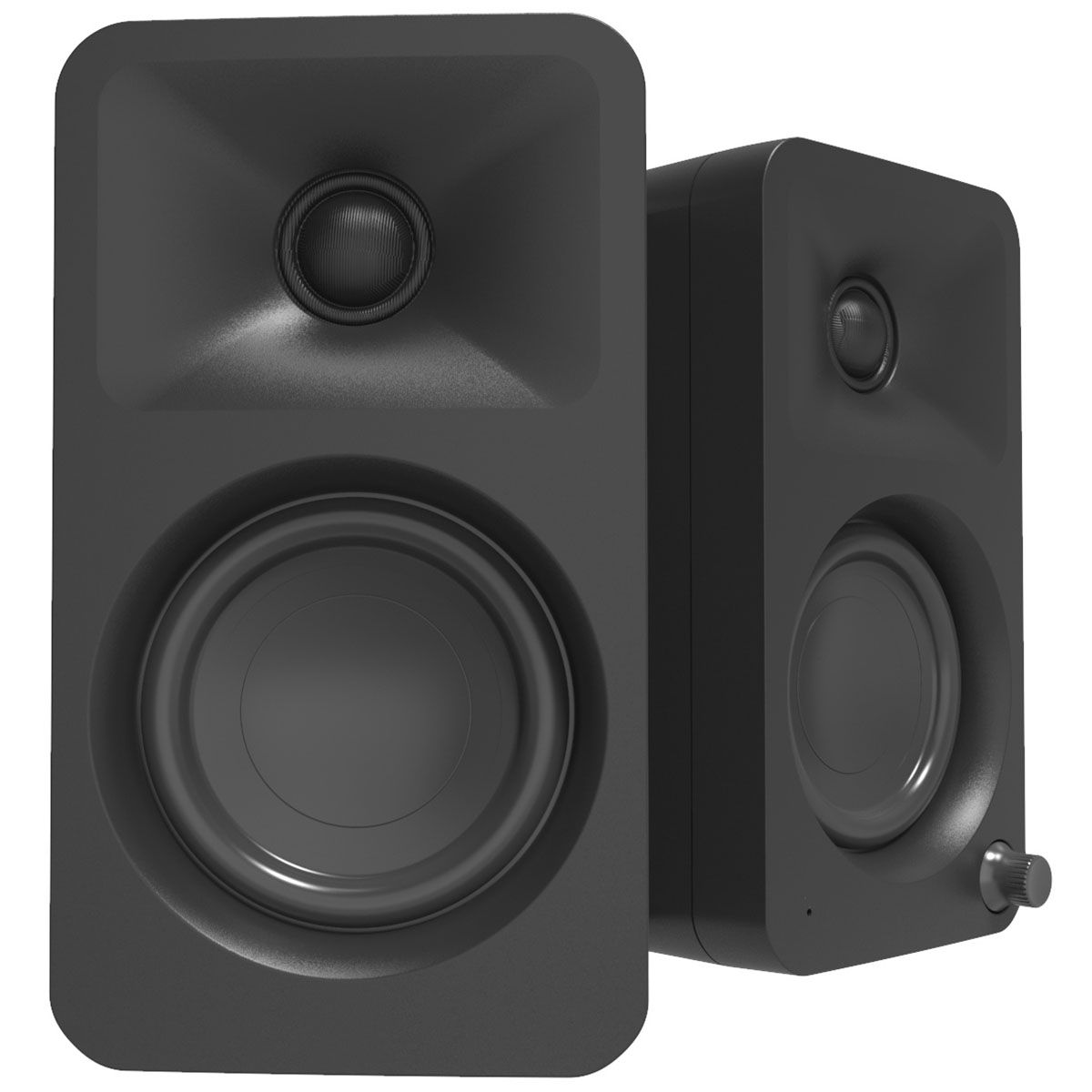 Kanto ORA Powered Reference Desktop Speakers - Pair alternate angled front view of pair
