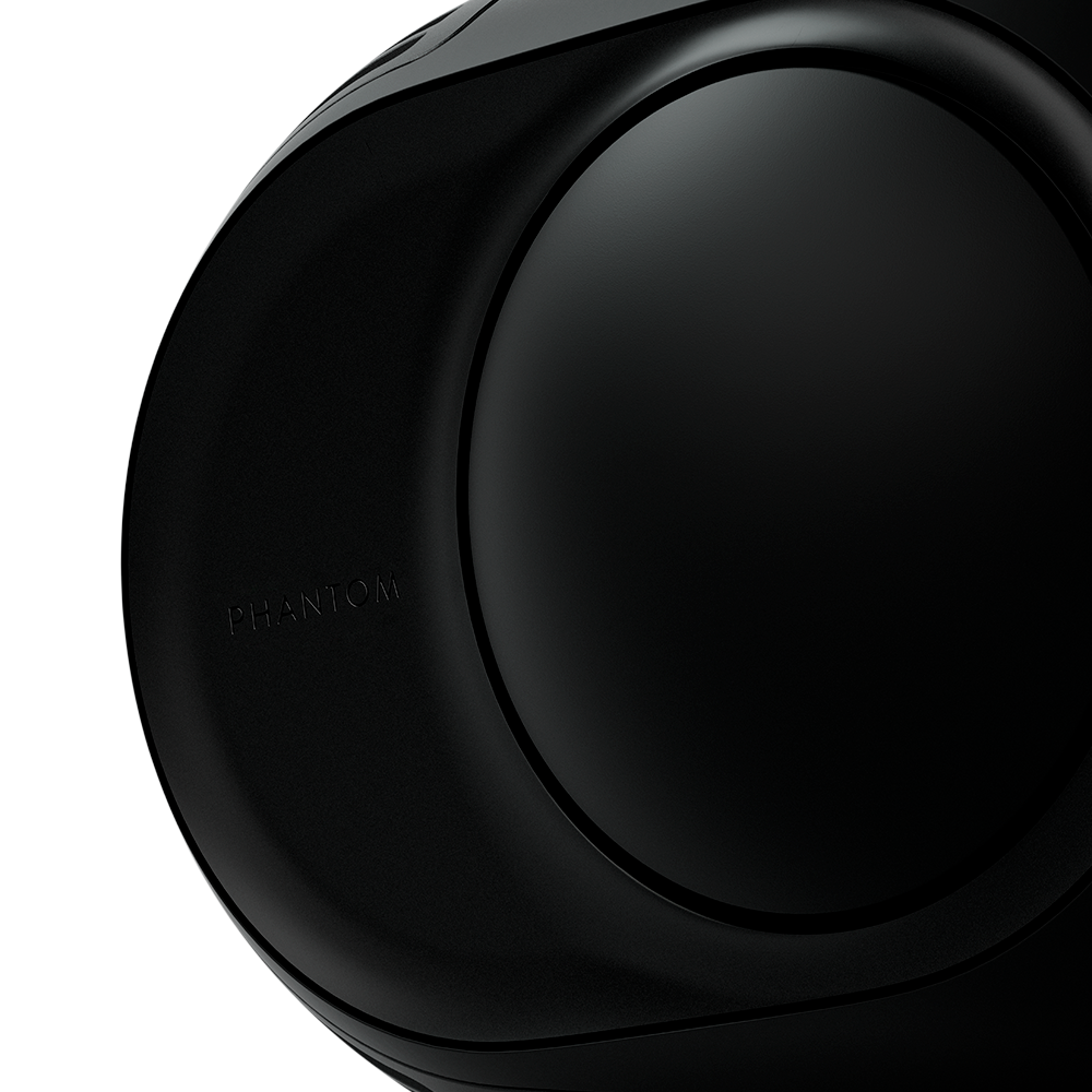 Devialet Phantom II 95dB Wireless Speaker, Matte Black, detailed side view