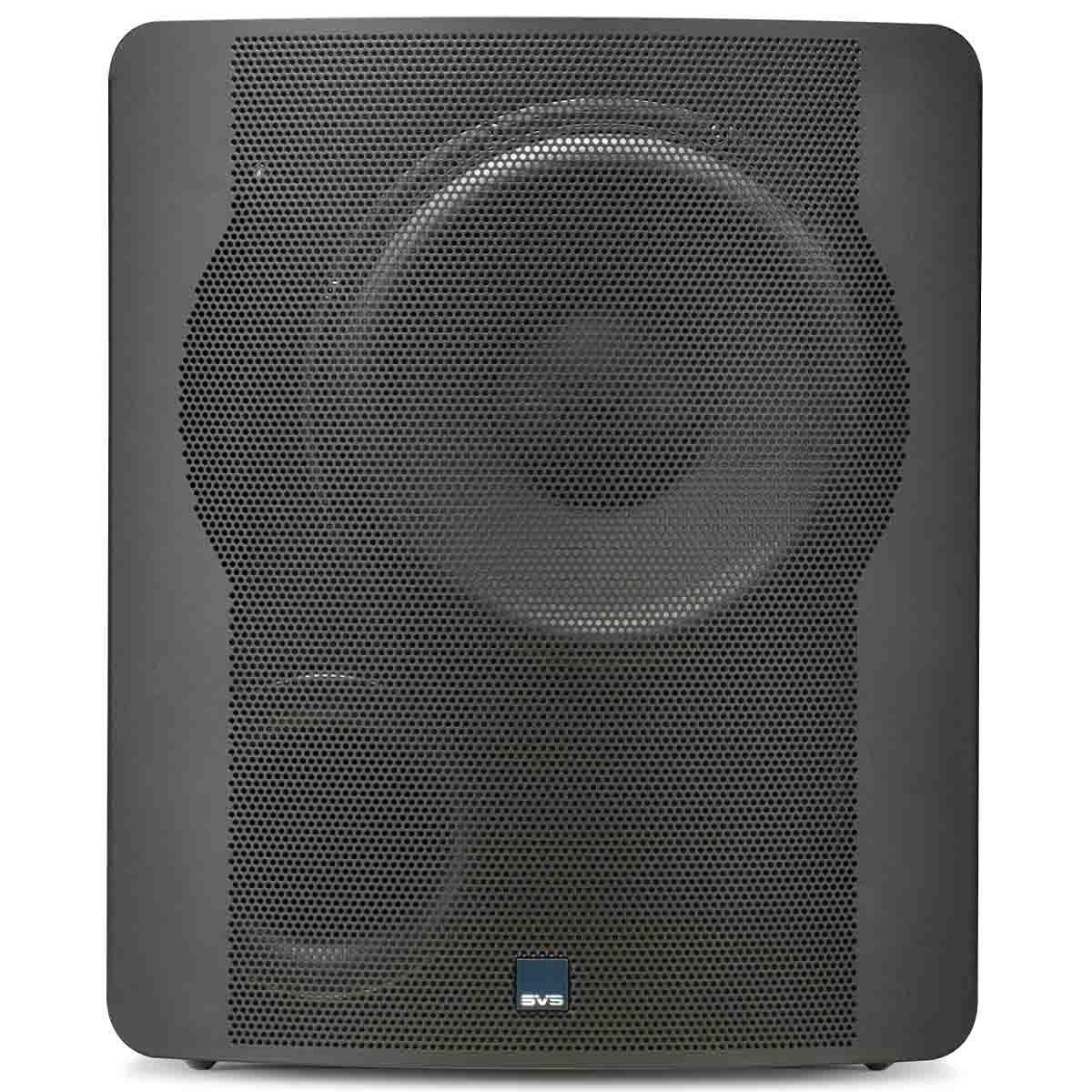 SVS PB-2000 12" Ported Subwoofer - Premium Black Ash - front view with grille
