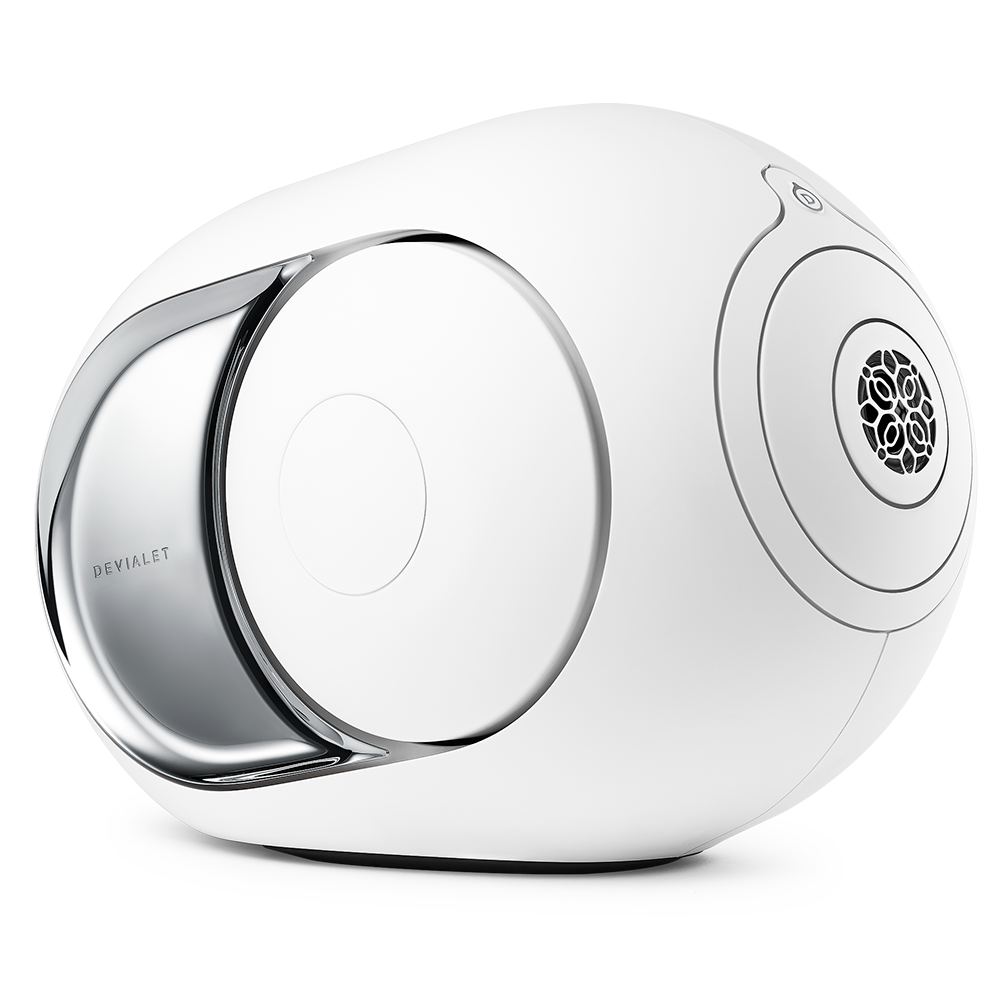 Devialet Phantom I Wireless Speaker, Light Chrome, front angle 
