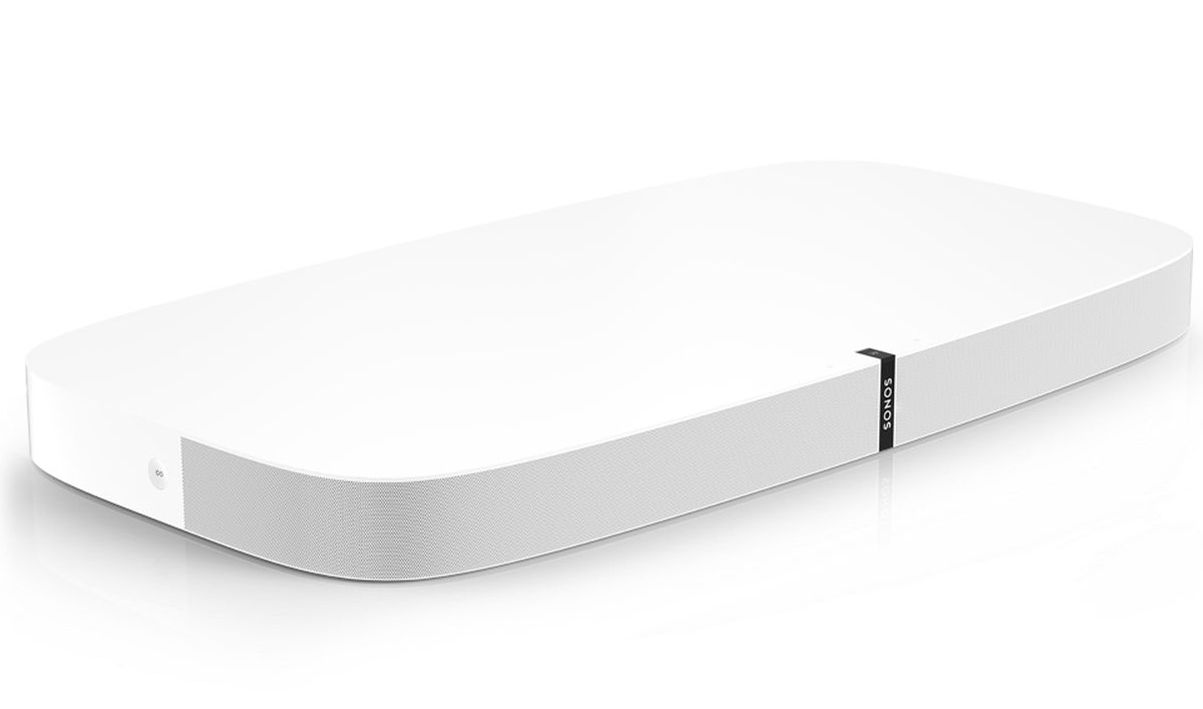 Wide-angle view of the Sonos Playbase wireless streaming device.