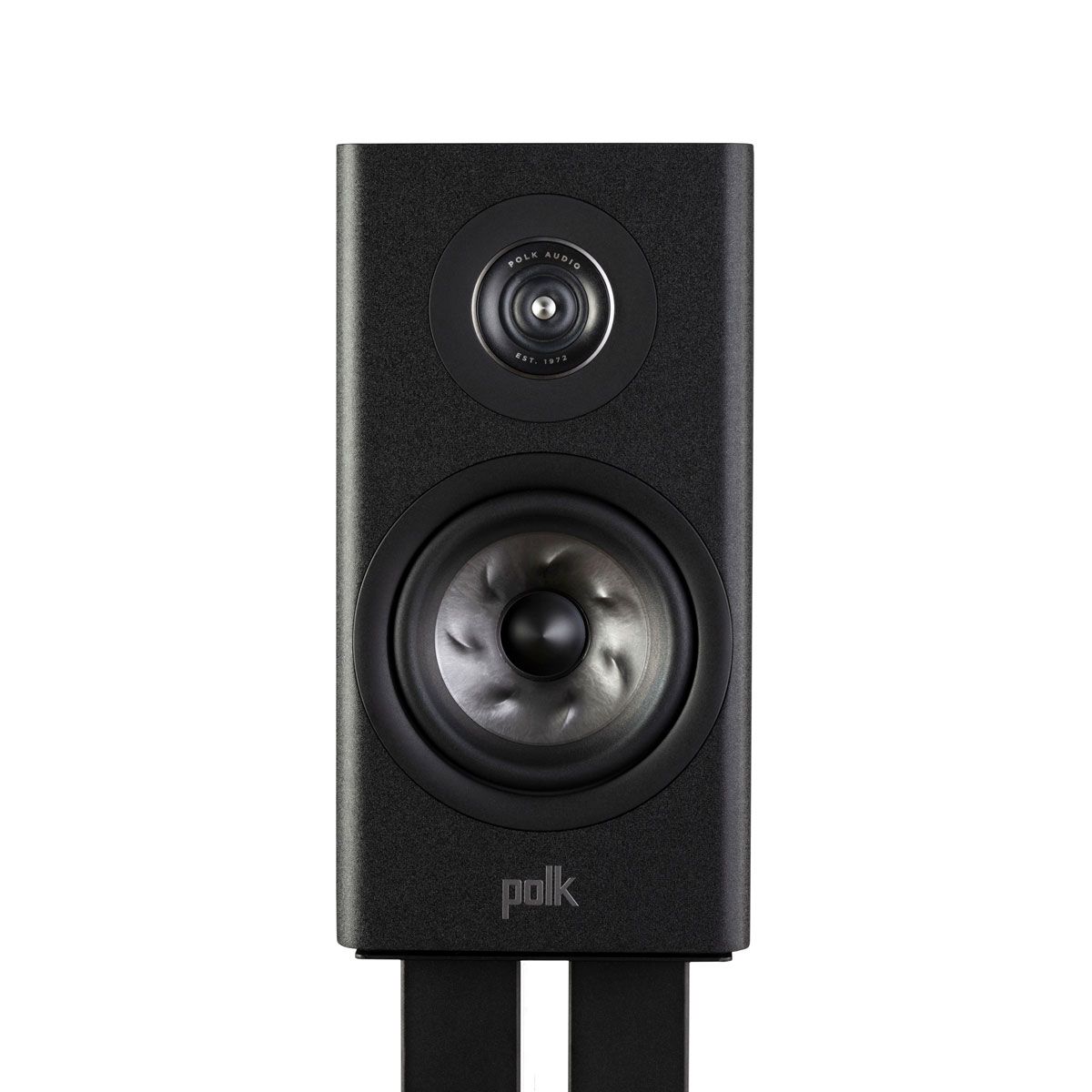 Polk Audio Reserve L100 Bookshelf Speakers, Black, front head-on view