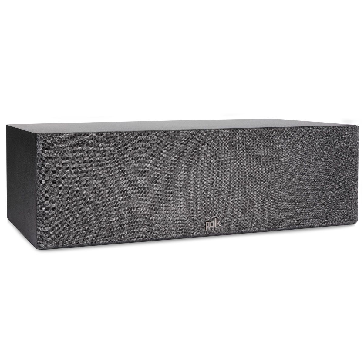 Polk Reserve R400 Center Channel Speaker, Black, front right angle with grille