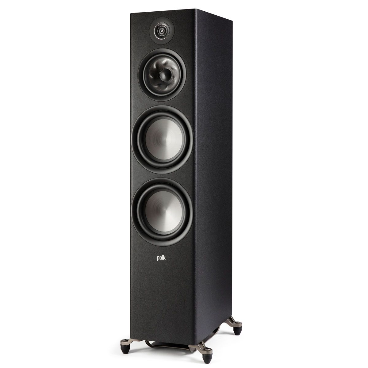Polk Audio Reserve R700 Floorstanding Speaker, Black, front left angle