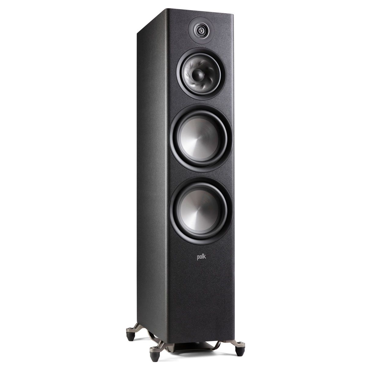 Polk Audio Reserve R700 Floorstanding Speaker, Black, front right angle