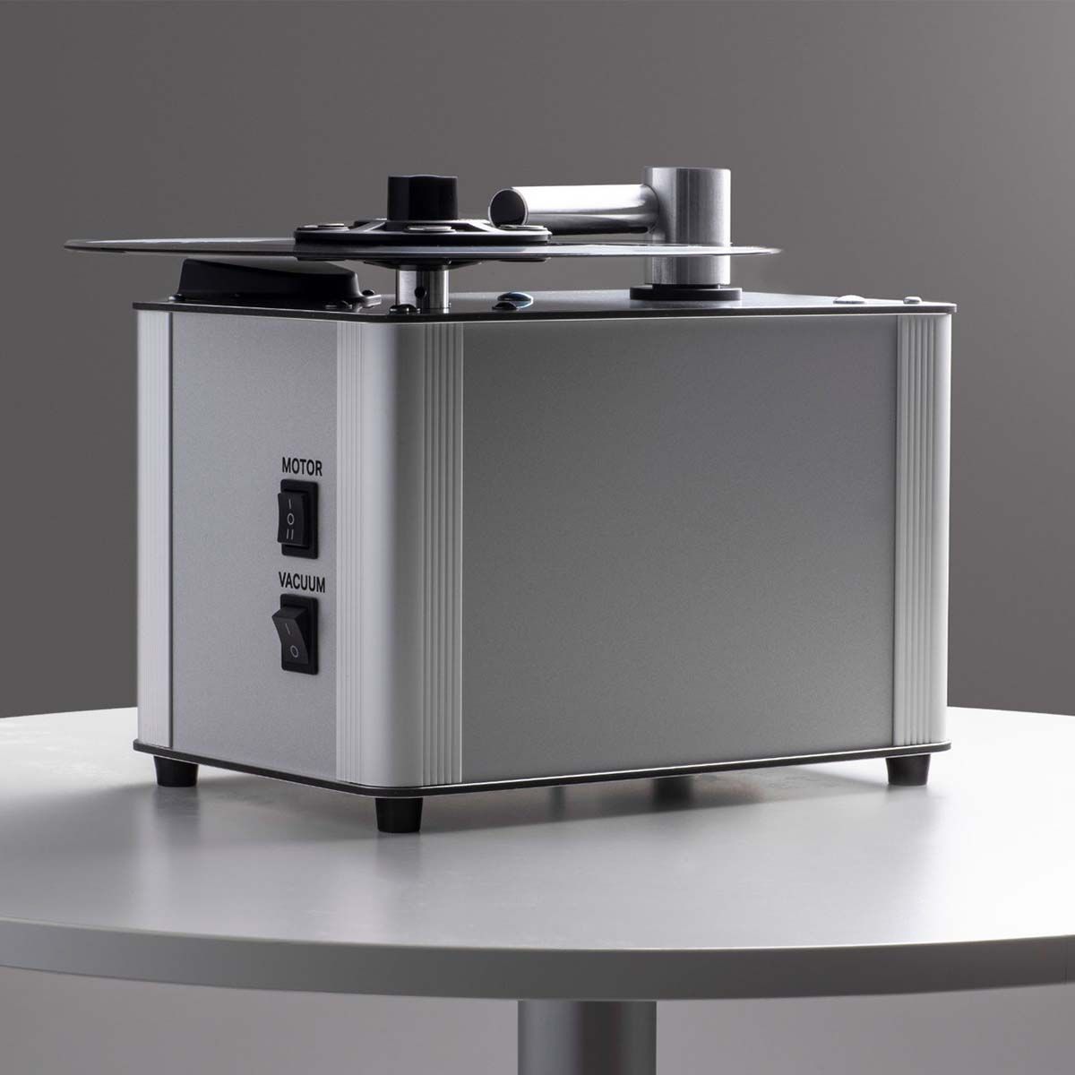 Pro-Ject VC-E2 Compact Record-Cleaning Vacuum Machine - angled front view lifestyle image