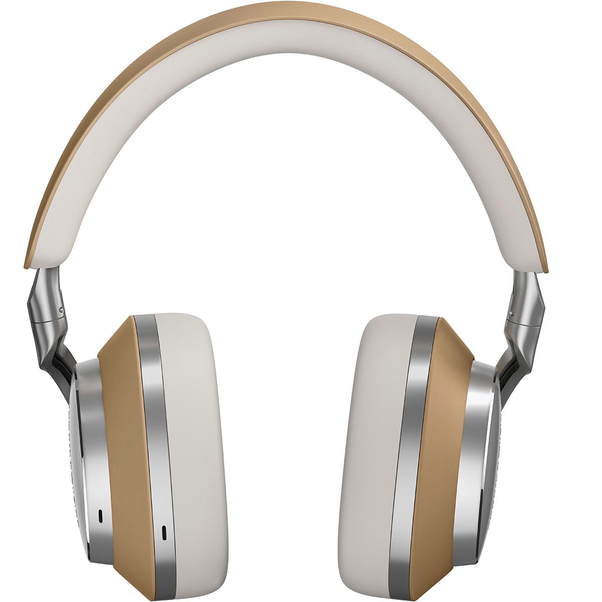 Close-up front view of the Px8 Premium Wireless Over-Ear Headphones in Tan.