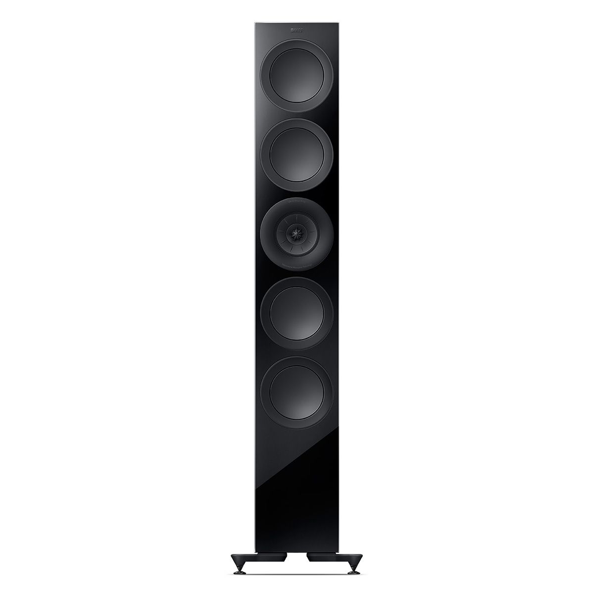 KEF R11 Meta Tower Speaker - black front view without grille