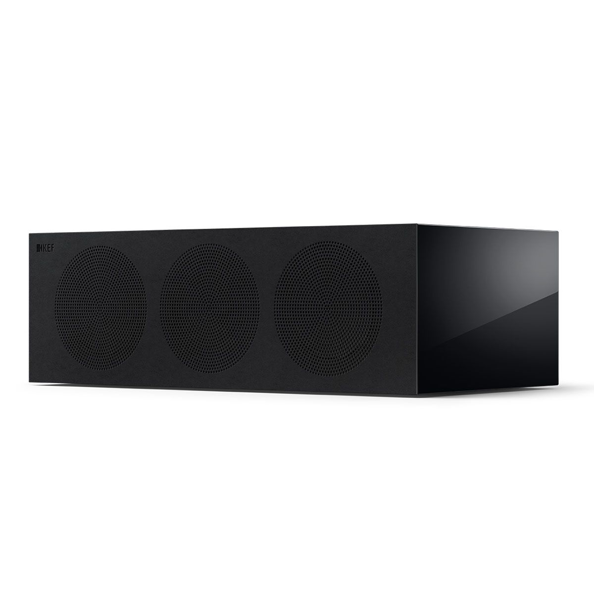KEF R2 Meta LCR Speaker - Each black angled front view with grille