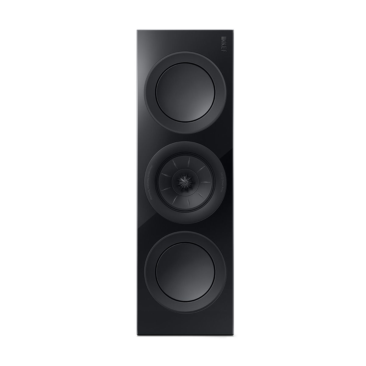 KEF R2 Meta LCR Speaker - Each black front view in vertical orientation without grille