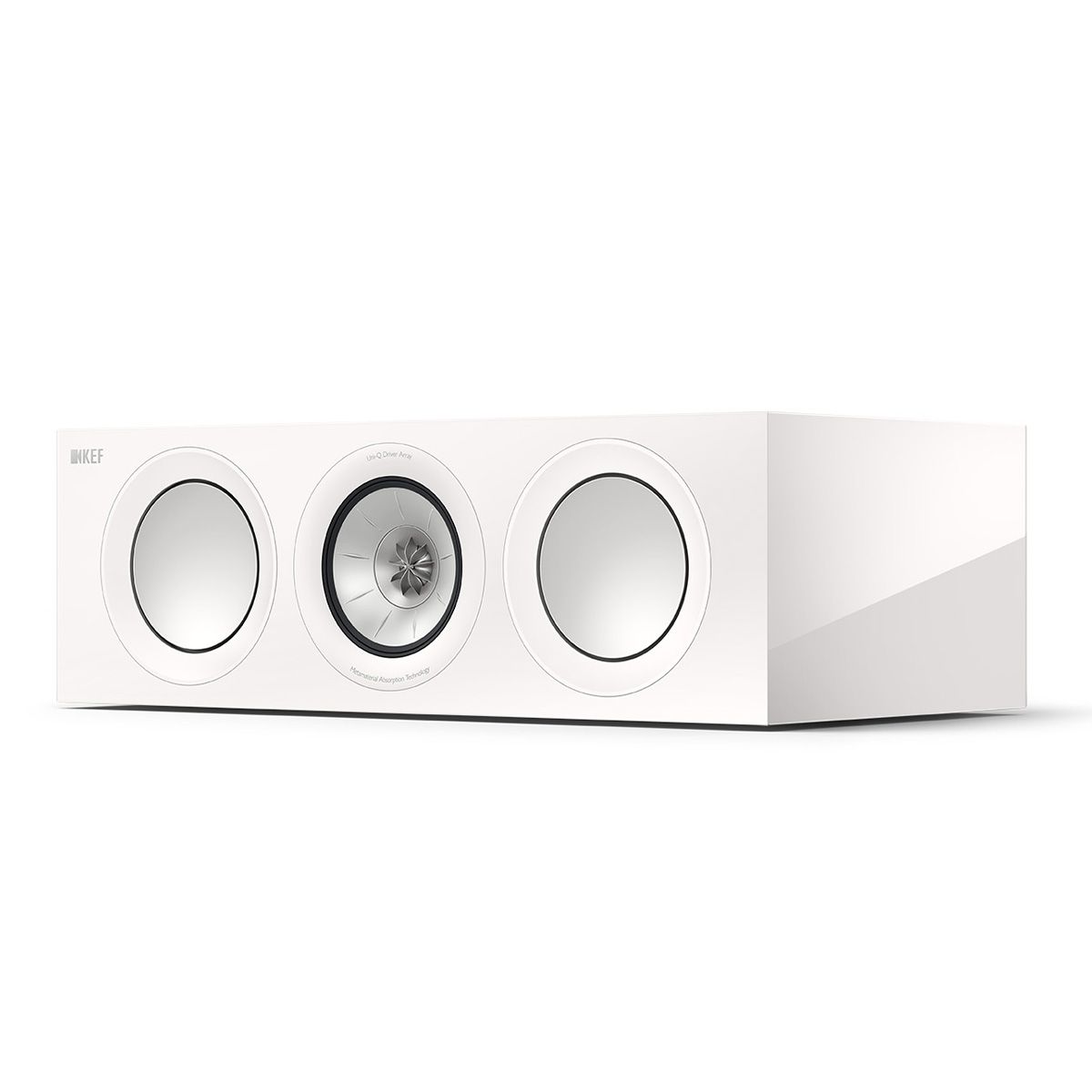 KEF R2 Meta LCR Speaker - Each white angled front view without grille