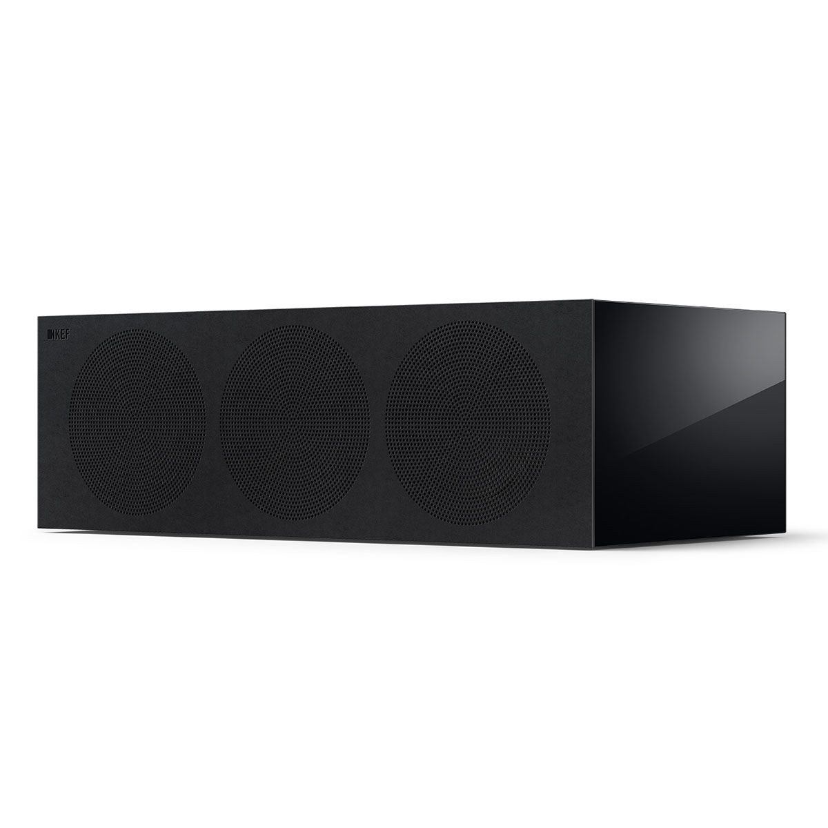 KEF R6 Meta LCR Speaker - Each black angled front view with grille