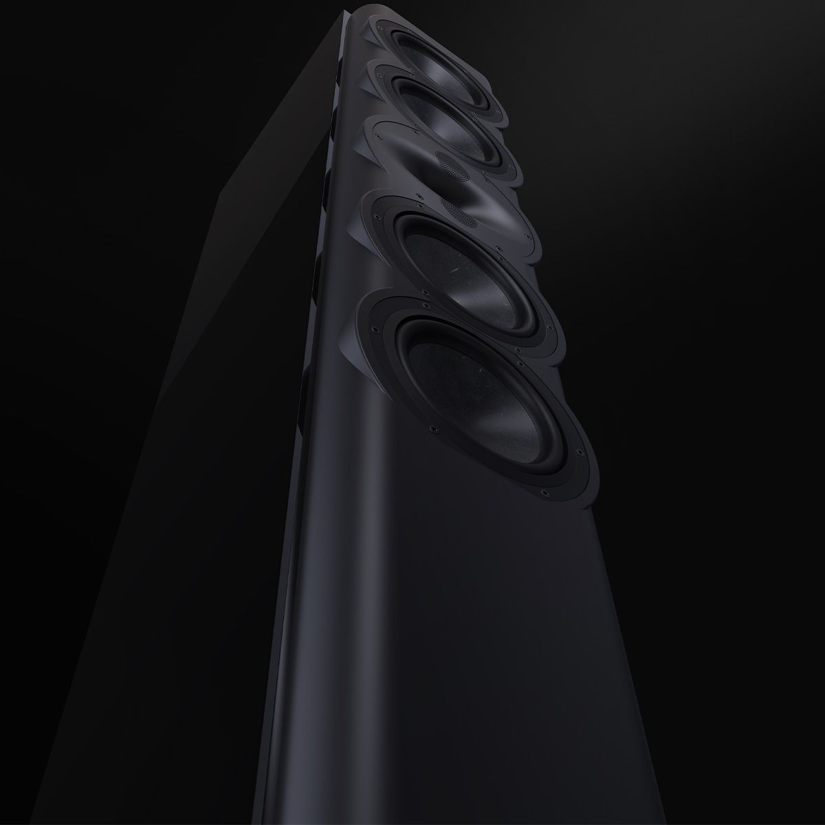Perlisten R7t Floorstanding Speaker Bottom To Top View In Black - Cinematic