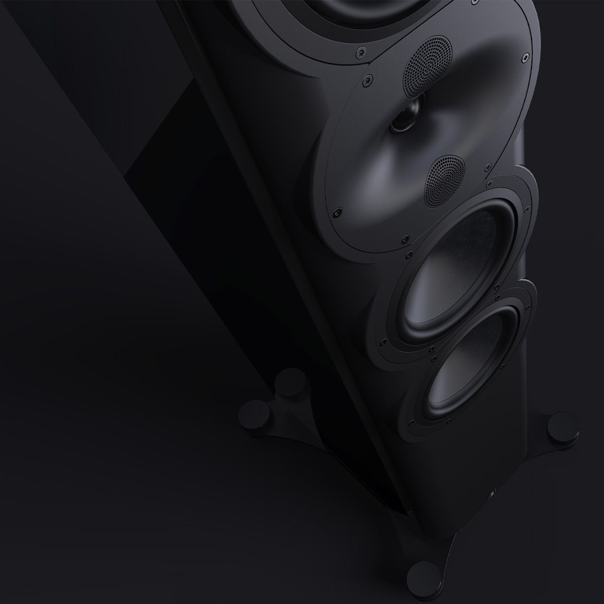 Perlisten R7t Floorstanding Speaker Top To Bottom View In Black - Cinematic