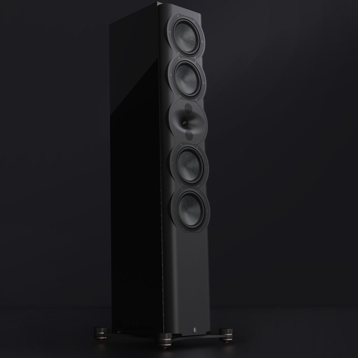 Perlisten R7t Floorstanding Speaker Side Angle View In Black - Cinematic