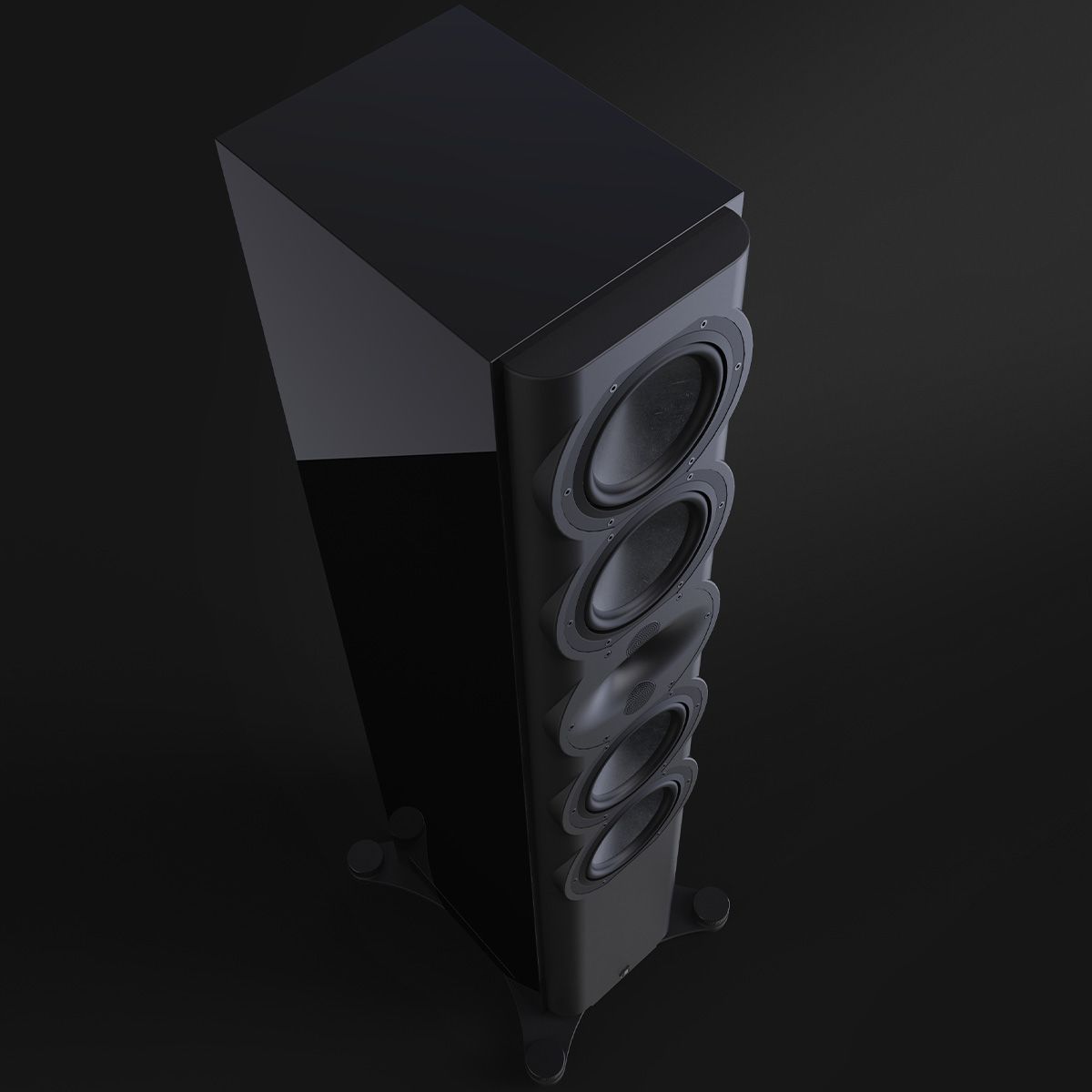 Perlisten R7t Floorstanding Speaker Top Angle View In Black