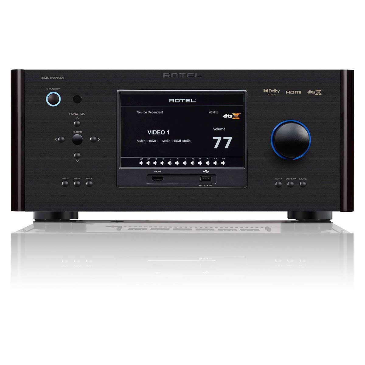 Front view Rotel RAP1580-MKII Home Theater Receiver - Black