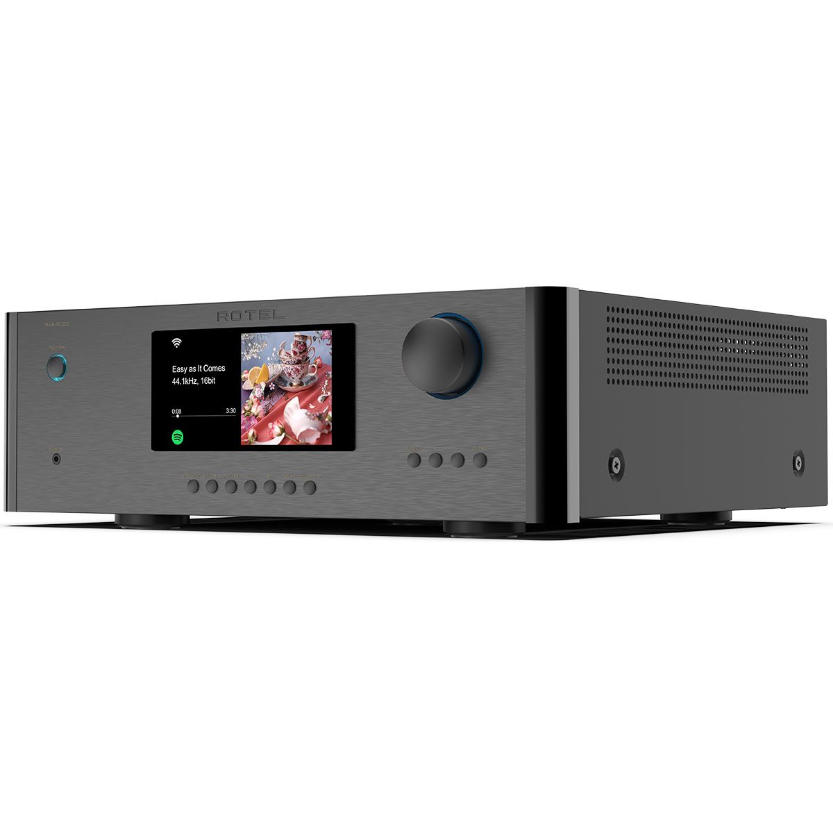 Rotel RAS-5000 Amplified Streamer - Black angled right front view