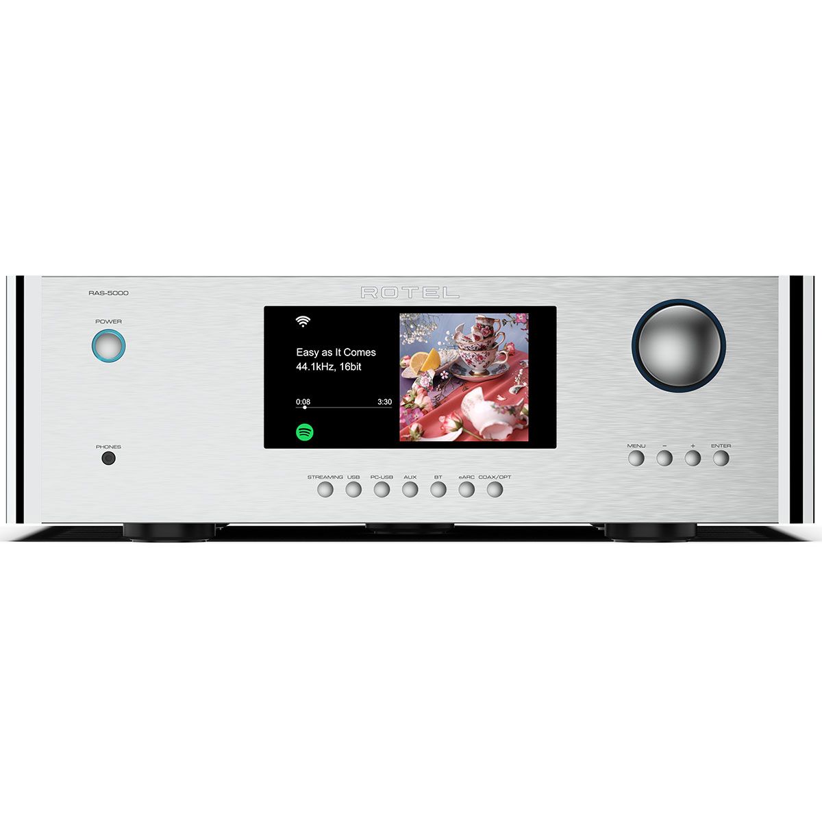 Rotel RAS-5000 Amplified Streamer - Silver front view