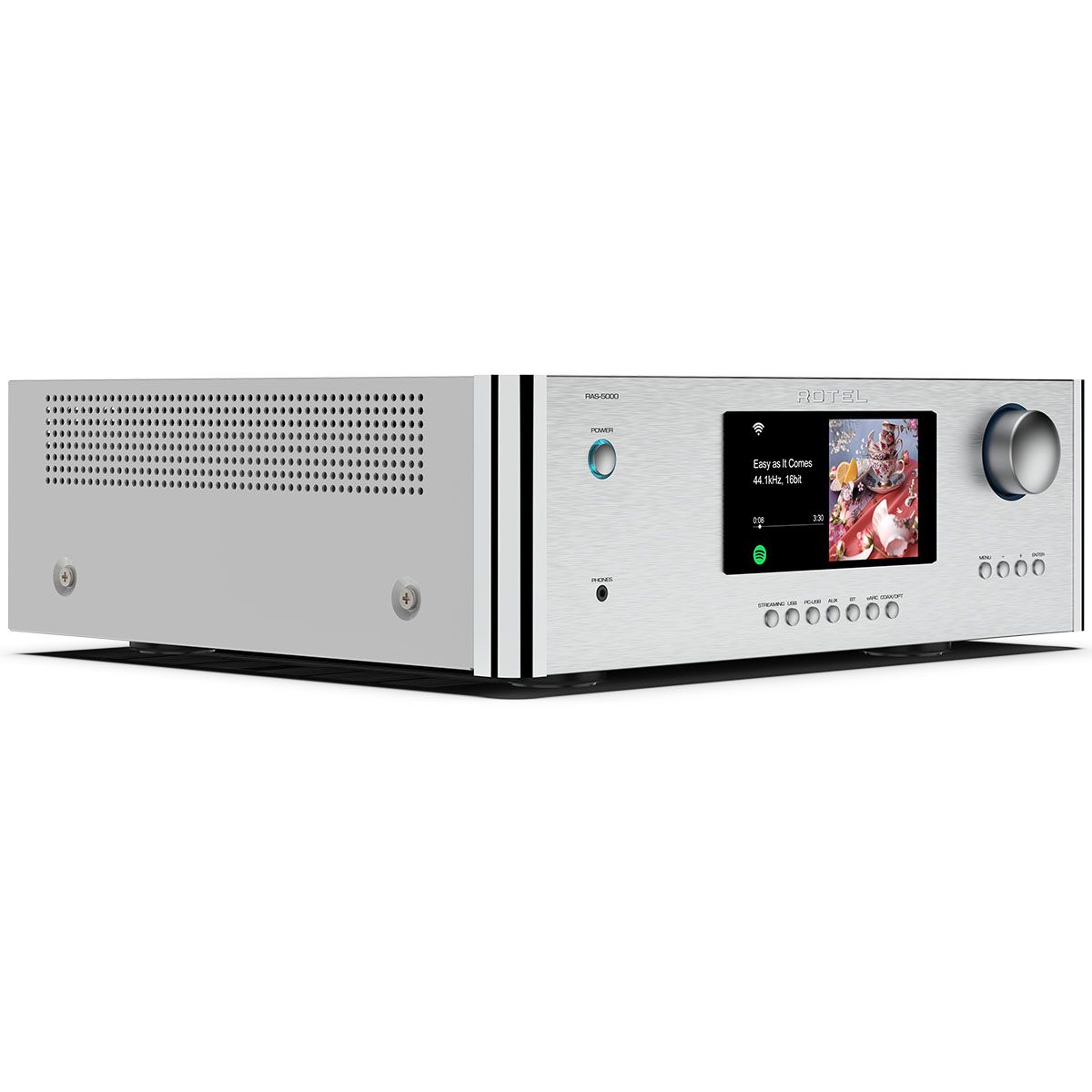Rotel RAS-5000 Amplified Streamer - Silver angled left front view