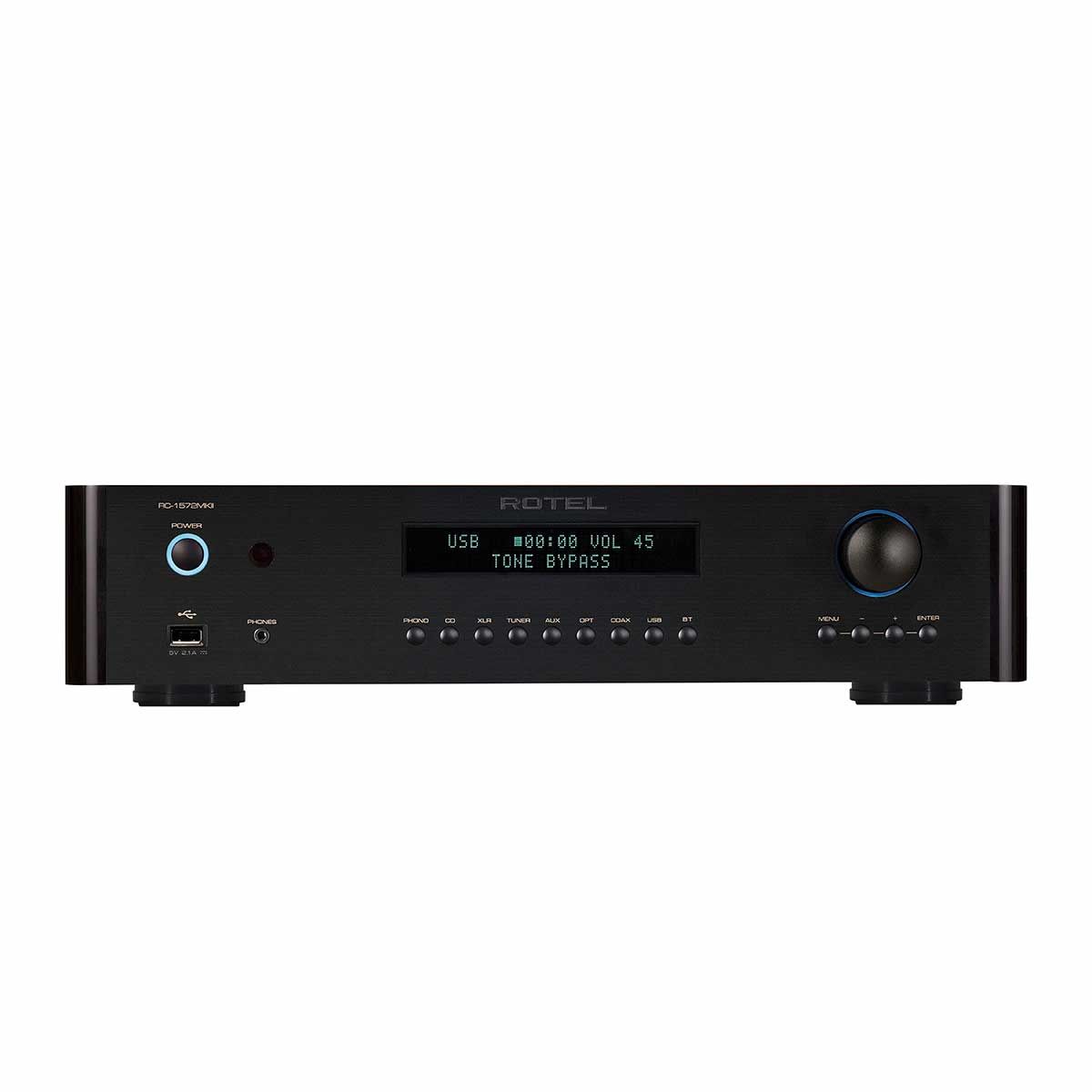 Rotel RC-1572 MKII Stereo Preamplifier, Black, front view